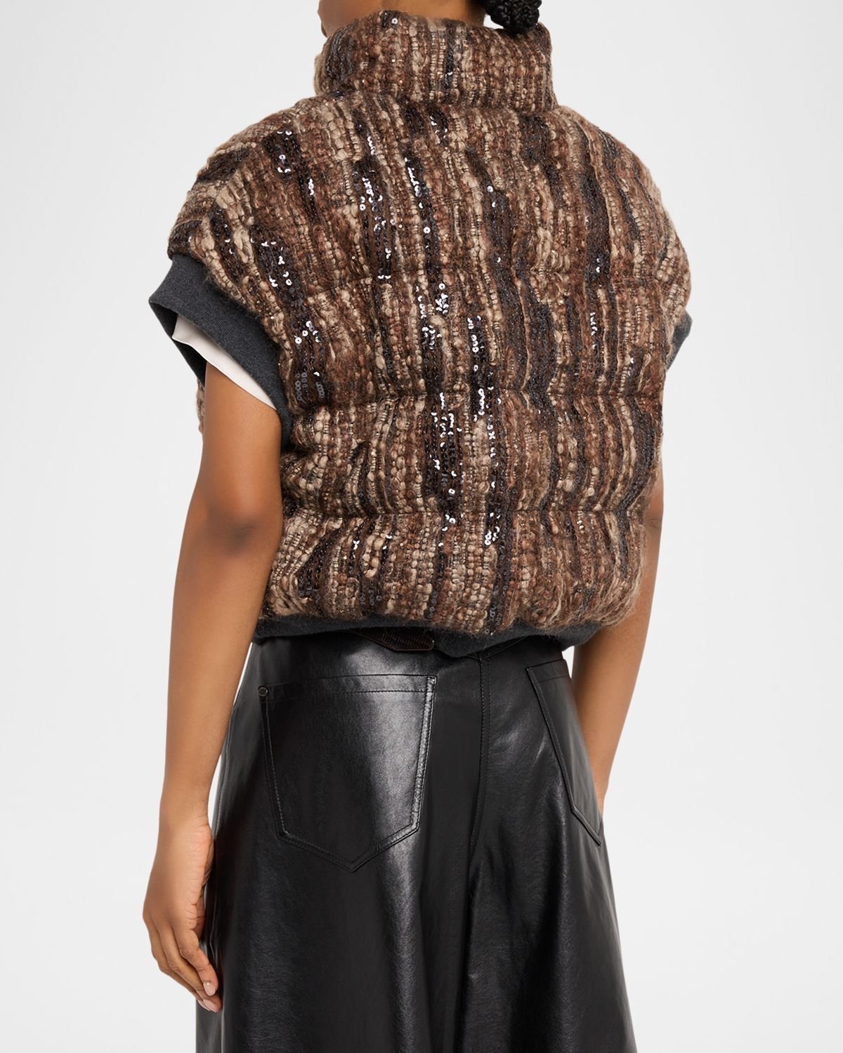 Brunello Cucinelli Paillette Mohair Boucle Padded Vest | Thumbnail 3 Brunello Cucinelli Paillette Mohair Boucle Padded Vest | Thumbnail 3