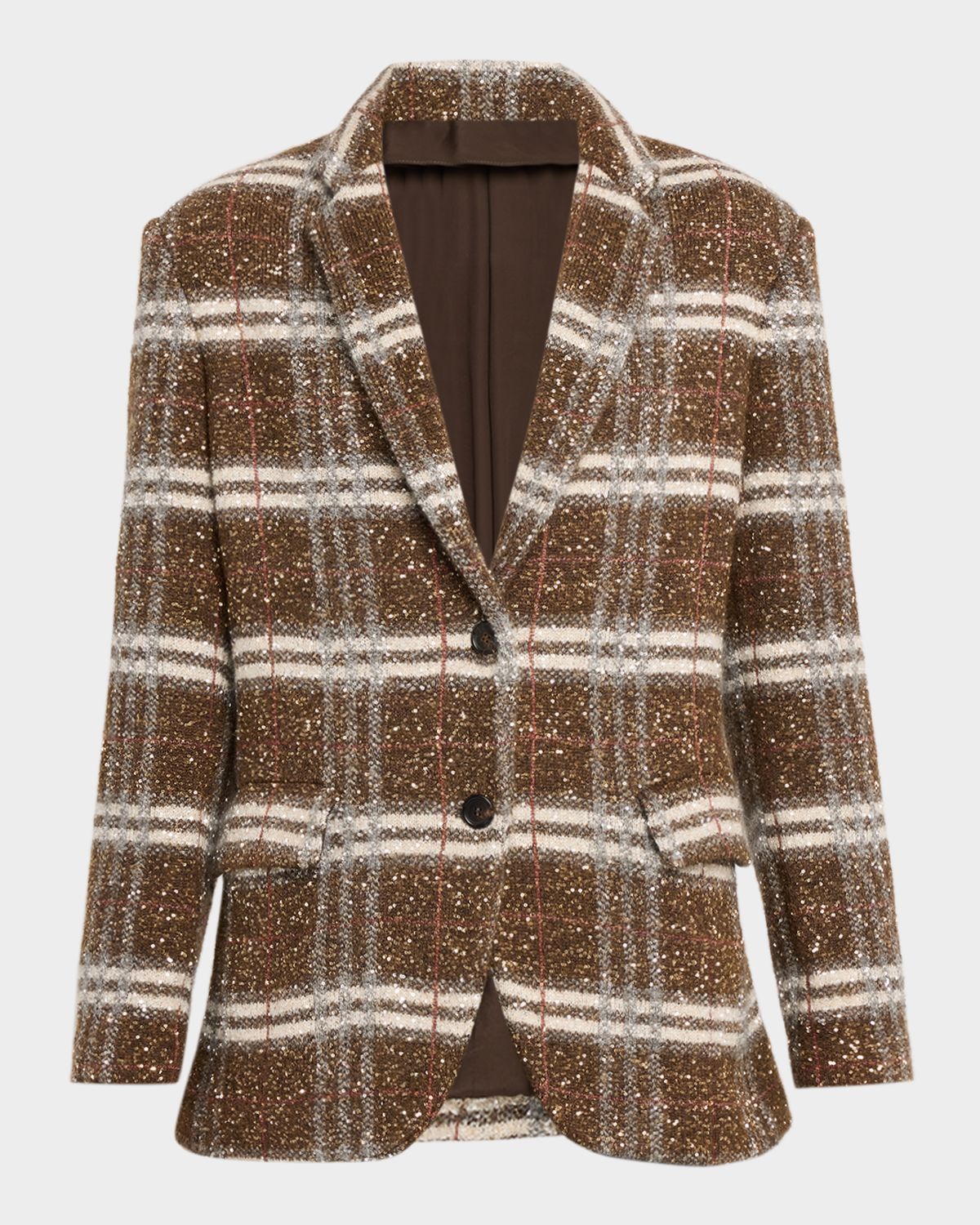 Brunello Cucinelli Single-Breasted Plaid Jacket