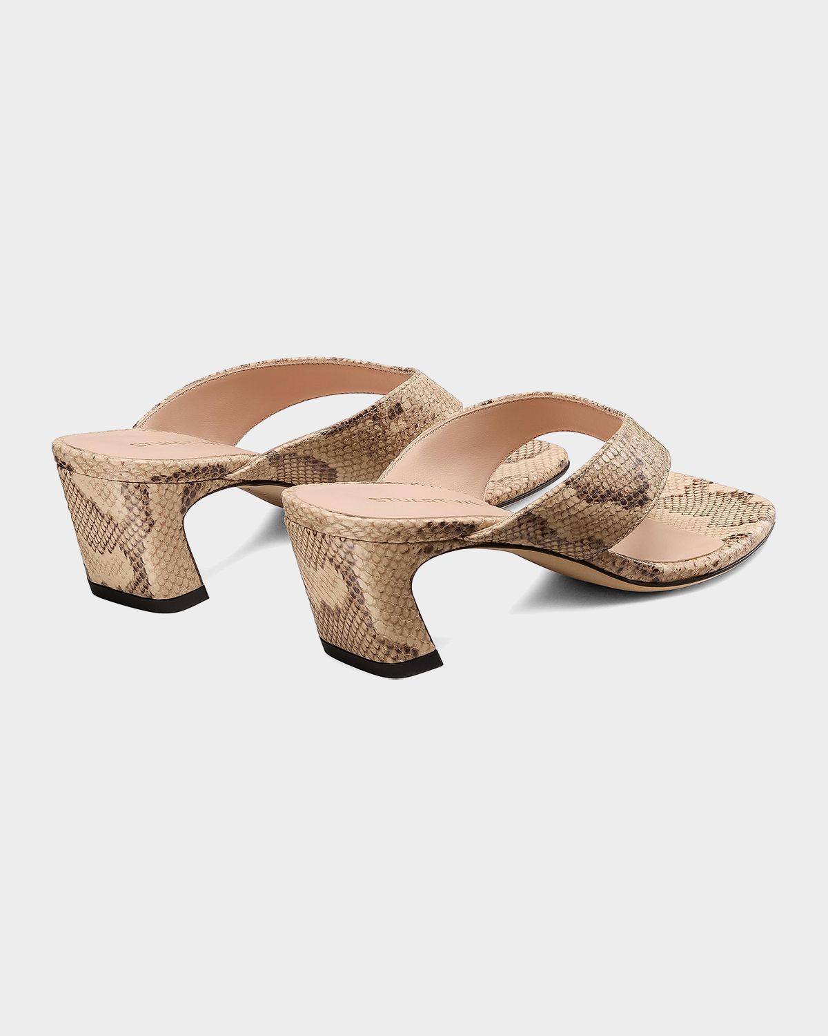 Stuart Weitzman 50mm Stassi Snake-Embossed Leather Thong Sandals