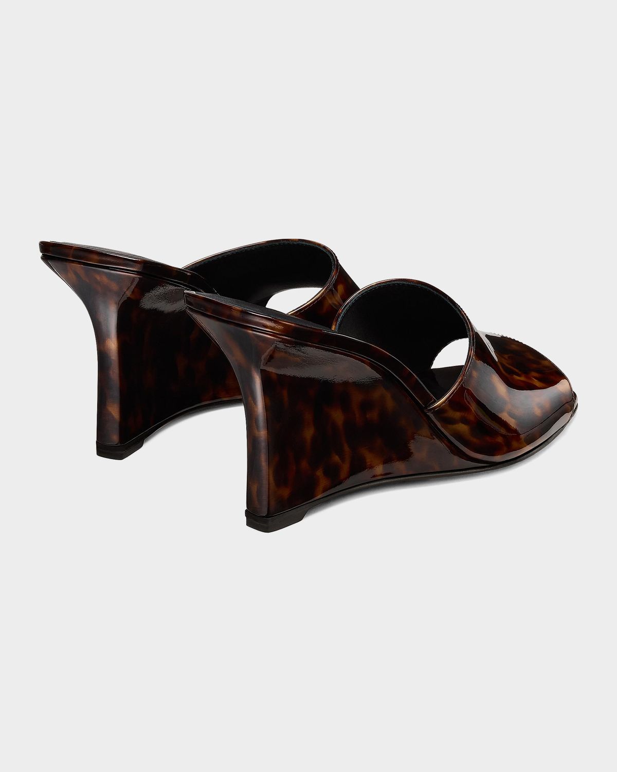 Stuart Weitzman 85mm Vinnie Patent Leather Wedge Mules