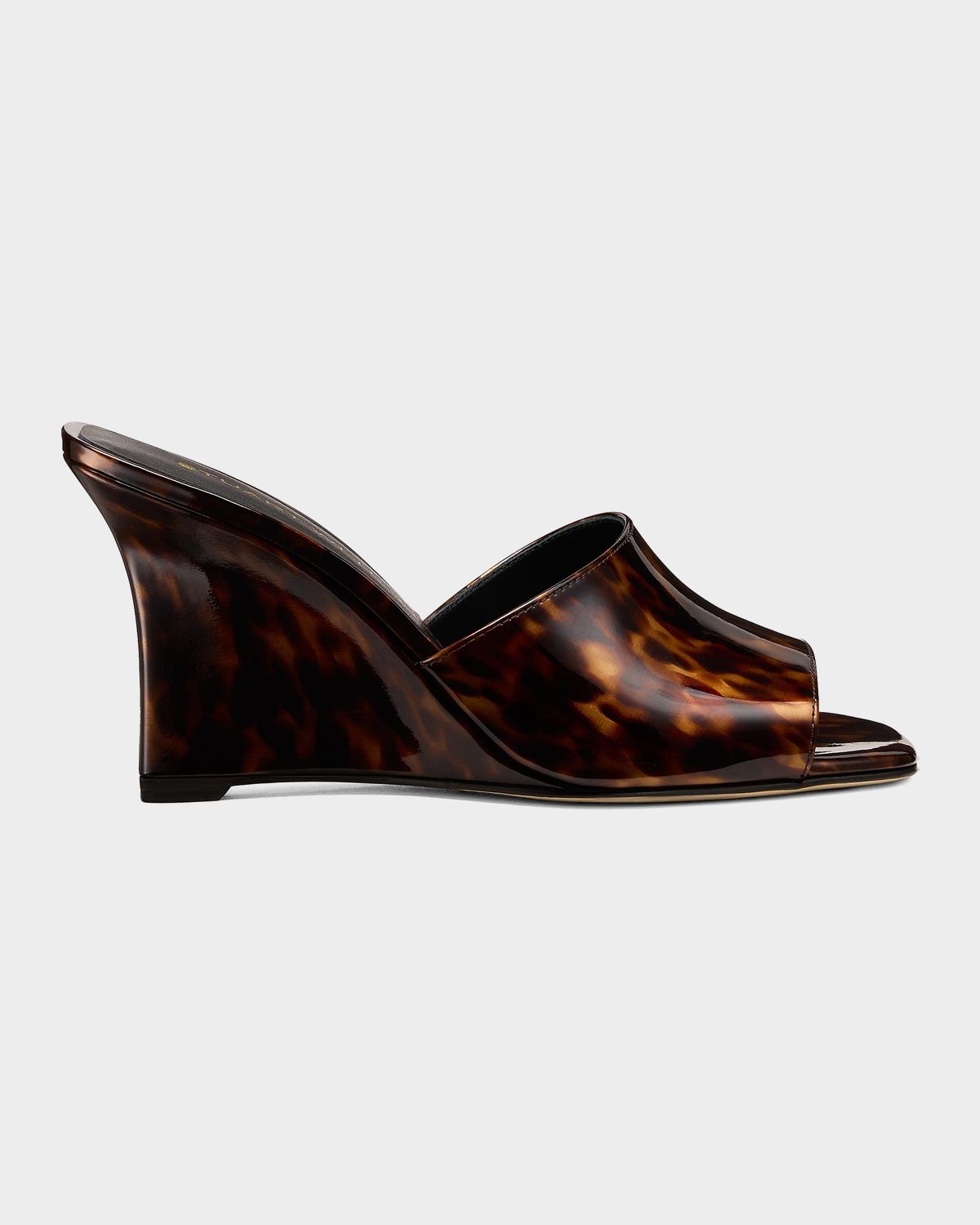 Stuart Weitzman 85mm Vinnie Patent Leather Wedge Mules