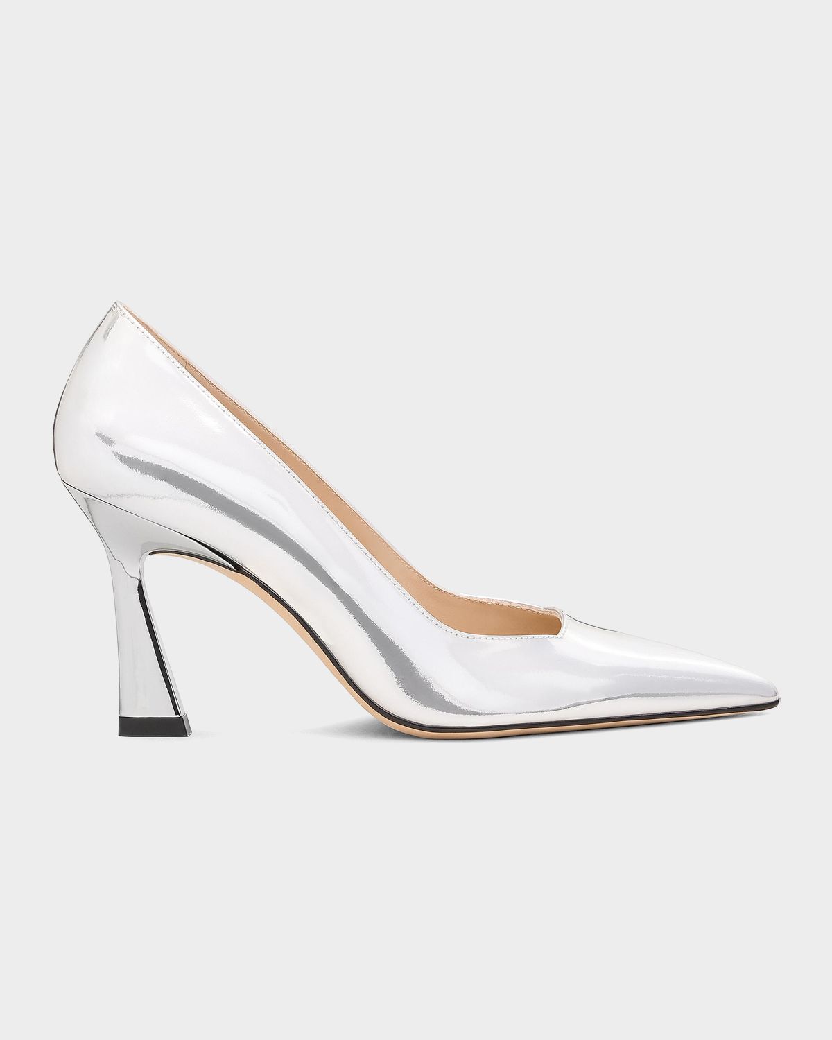 Stuart Weitzman 85mm Vinnie Metallic Leather Pumps