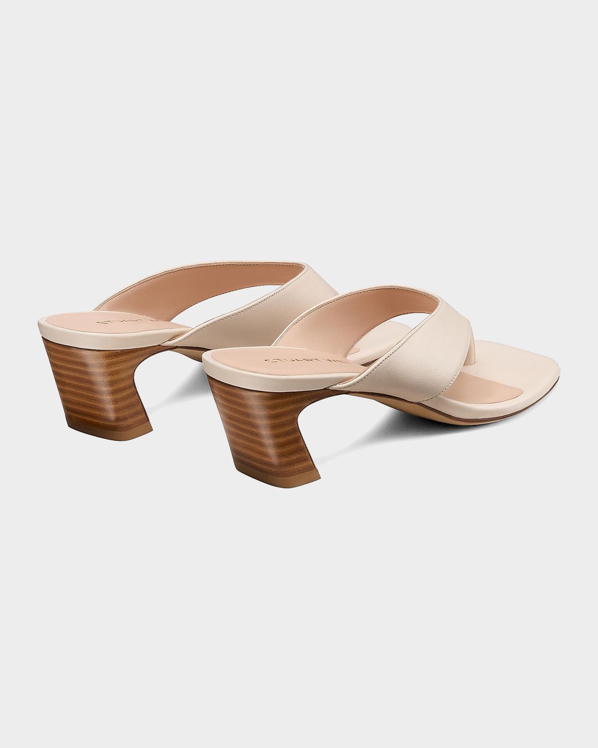 Stuart Weitzman 50mm Stassi Leather Thong Sandals