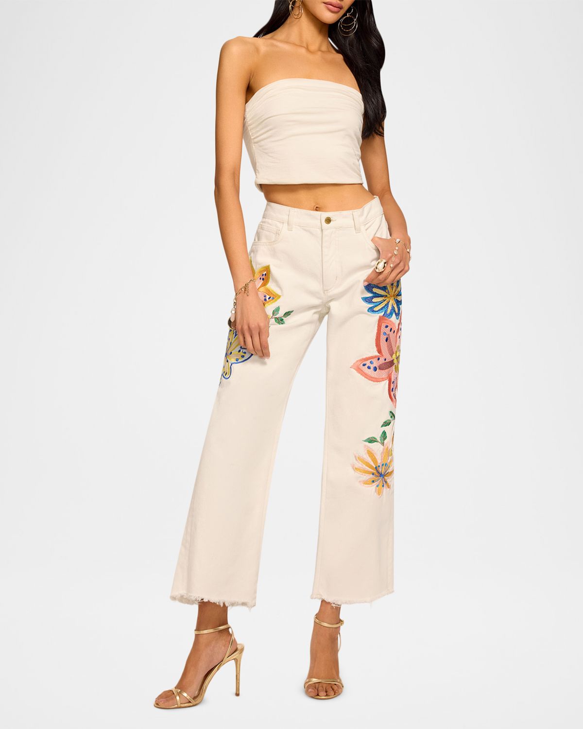 Ramy Brook Amber Floral Embroidered Straight-Leg Jeans | Thumbnail 5 Ramy Brook Amber Floral Embroidered Straight-Leg Jeans | Thumbnail 5