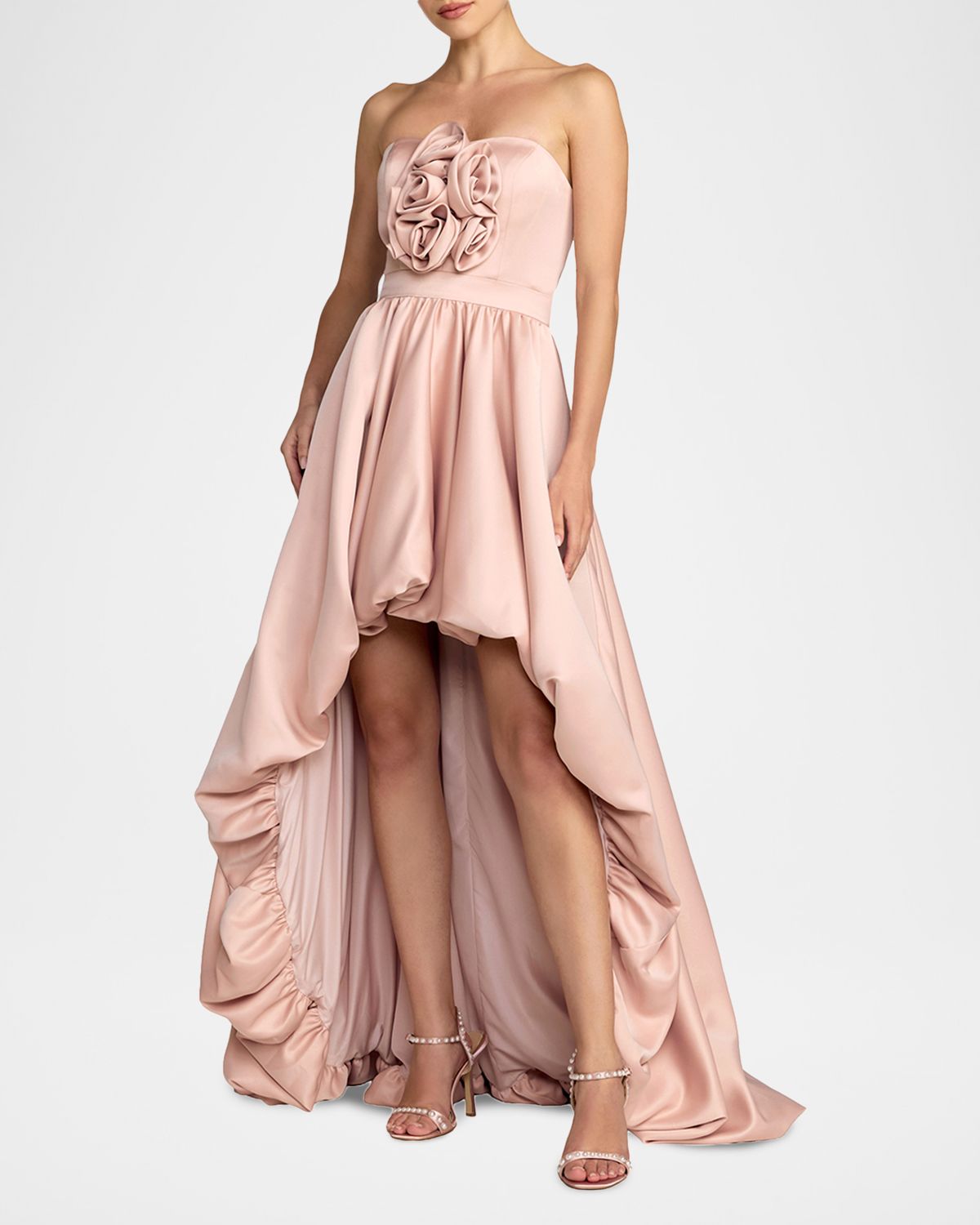 Mac Duggal 3D Rosette Satin Ballon Gown | Thumbnail 5 Mac Duggal 3D Rosette Satin Ballon Gown | Thumbnail 5