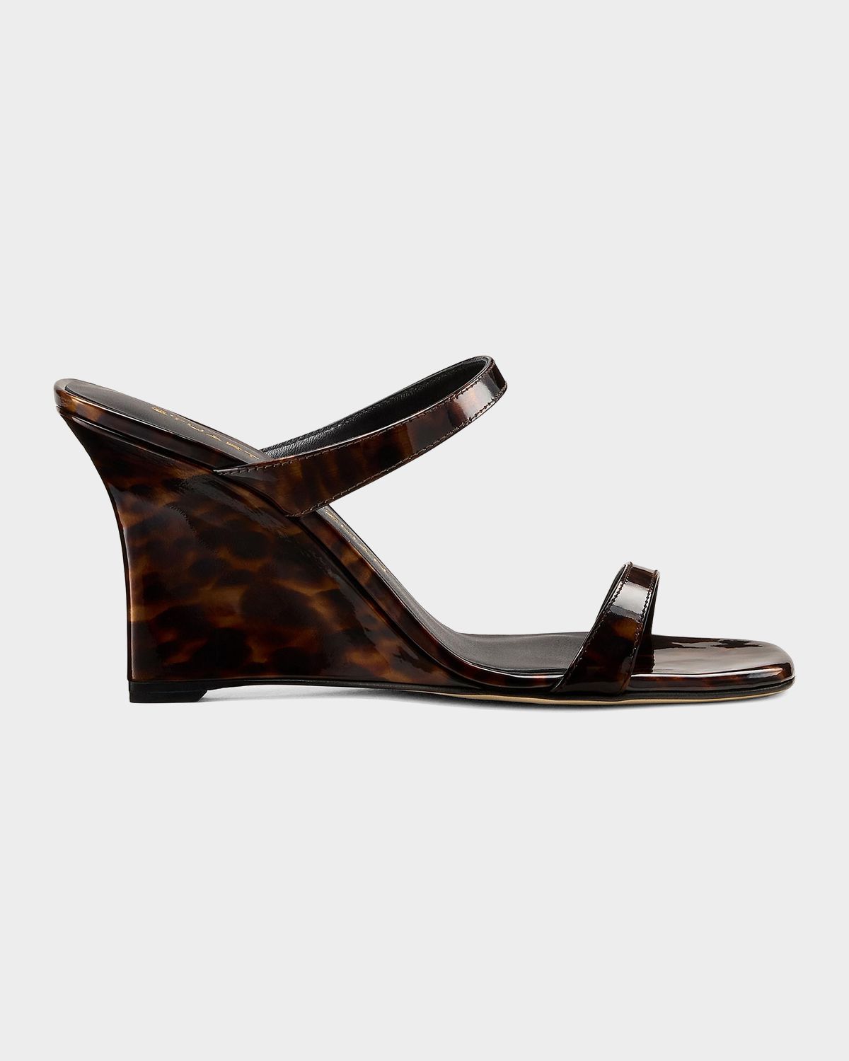 Stuart Weitzman 85mm Vinnie Patent Leather Wedge Mules