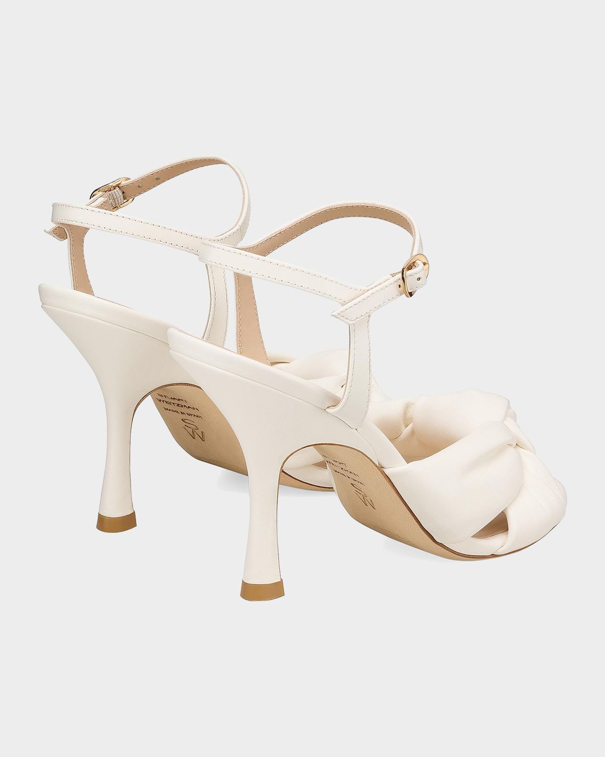 Stuart Weitzman 100mm Soplaya Leather Ankle-Strap Sandals