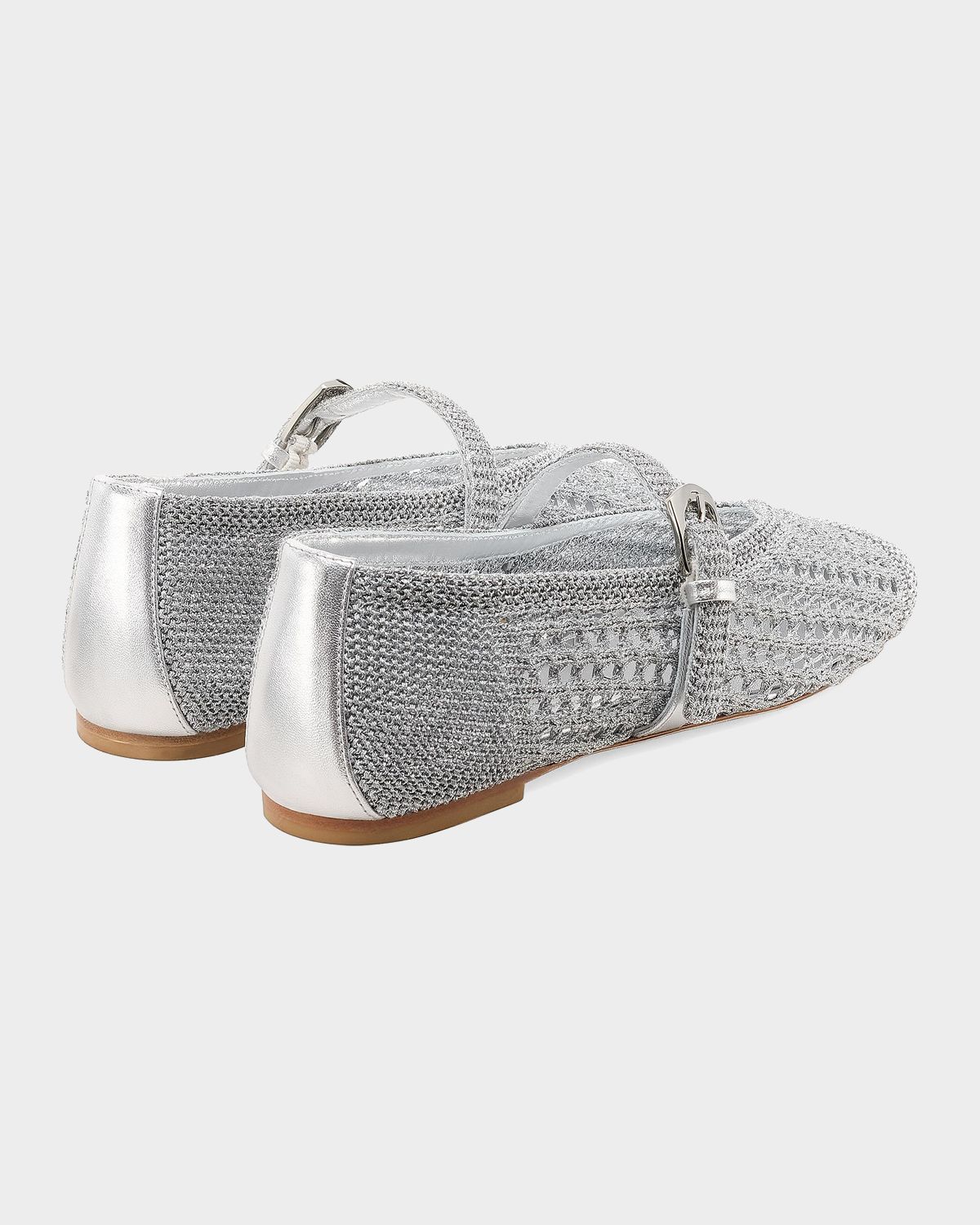 Stuart Weitzman Leora Crochet Mary Jane Ballerina Flats
