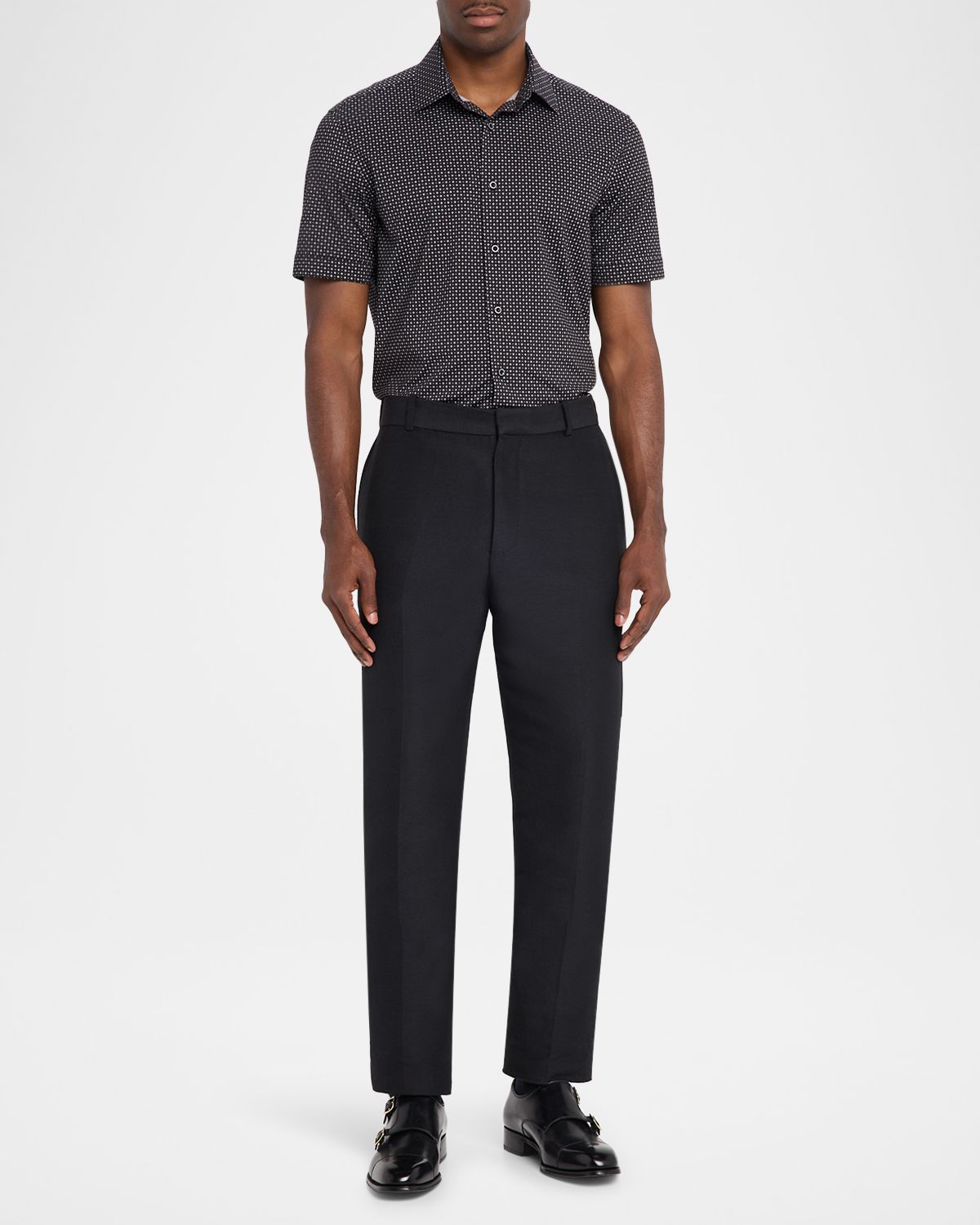 Bugatchi Men 's Miles OoohCotton Geometric Short-Sleeve Shirt