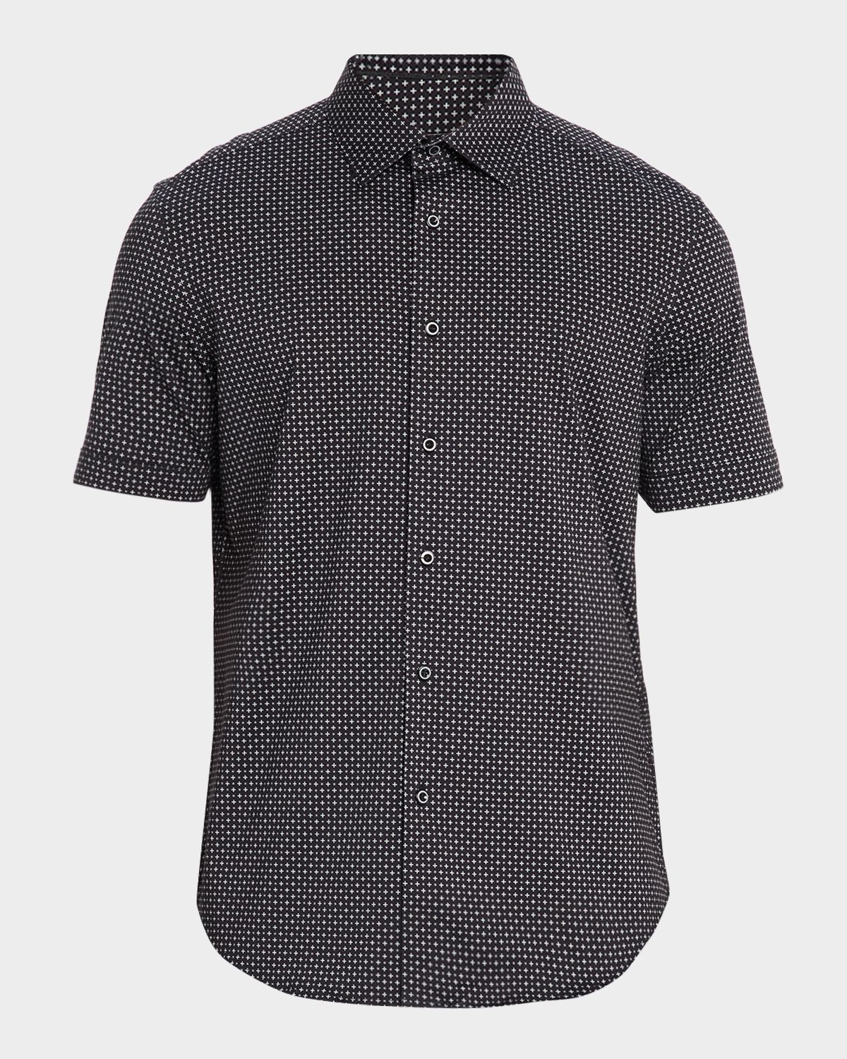 Bugatchi Men 's Miles OoohCotton Geometric Short-Sleeve Shirt | Thumbnail 6 Bugatchi Men 's Miles OoohCotton Geometric Short-Sleeve Shirt | Thumbnail 6