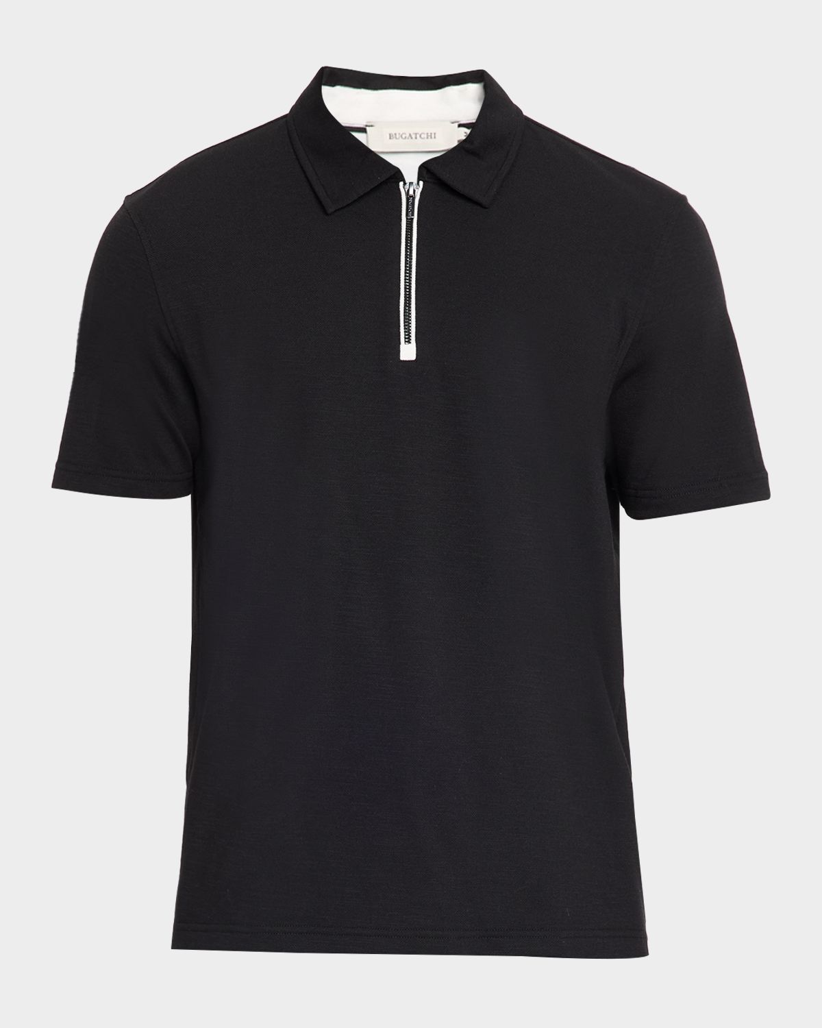 Bugatchi Men 's Quarter-Zip Melange Performance Knit Polo Shirt