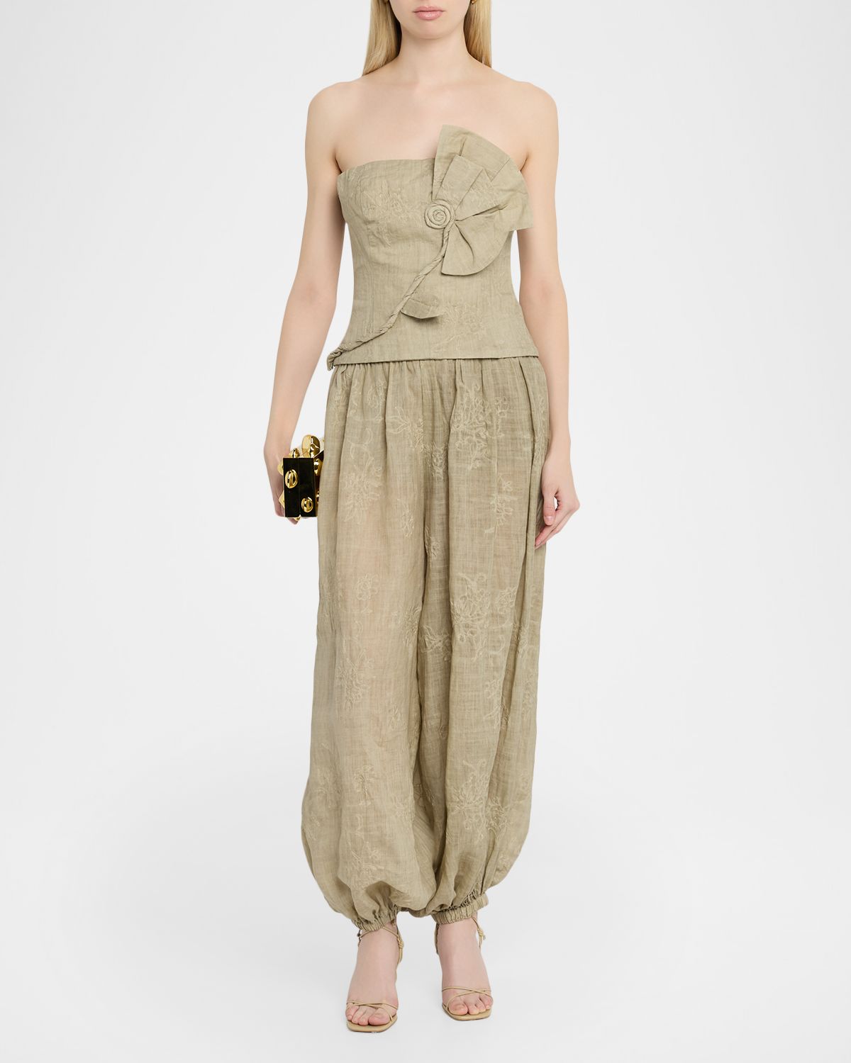 JBQ Florence Embroidered Strapless Top