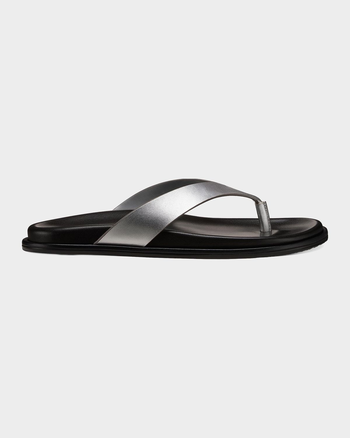 Stuart Weitzman Mary Kate Metallic Leather Thong Sandals