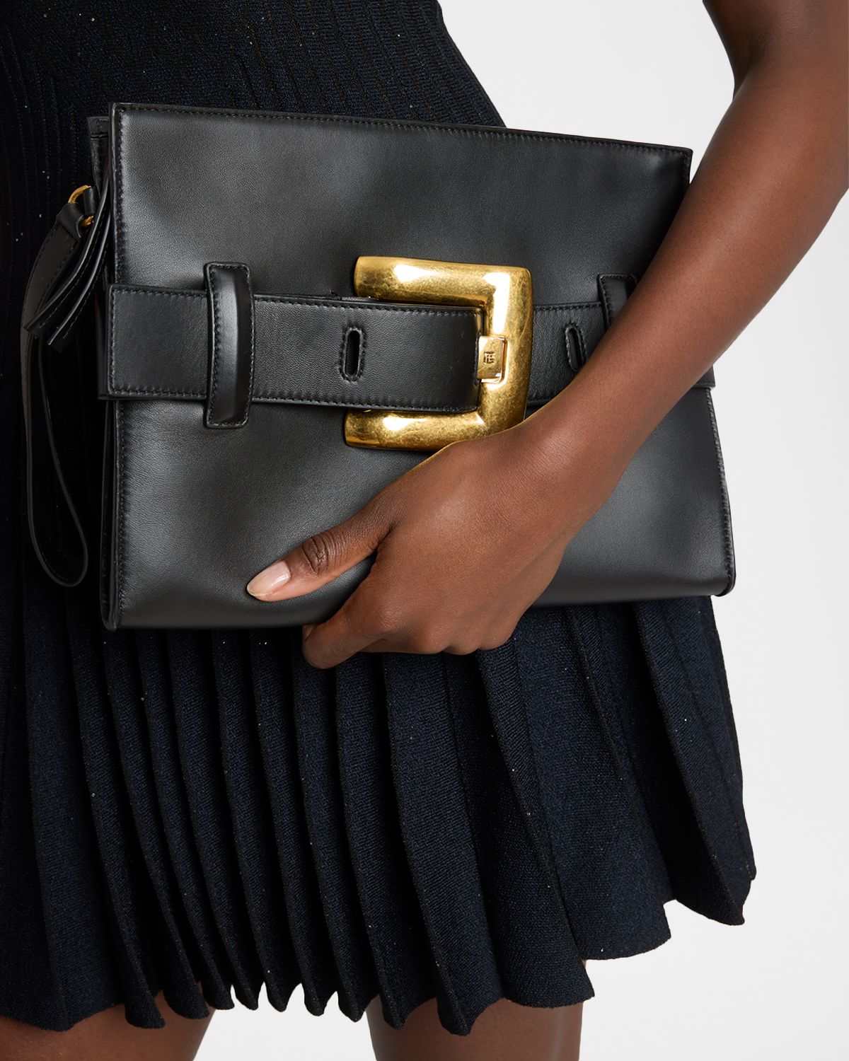 Balmain Anthem Zipped Wristlet Pouch Bag