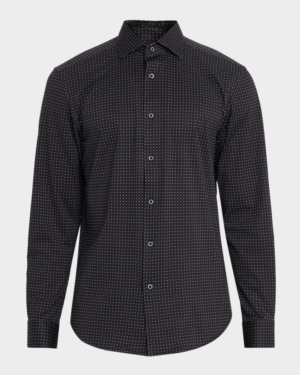 Bugatchi Men 's Devon 8-Way Stretch OoohCotton Micro-Dot Dress Shirt