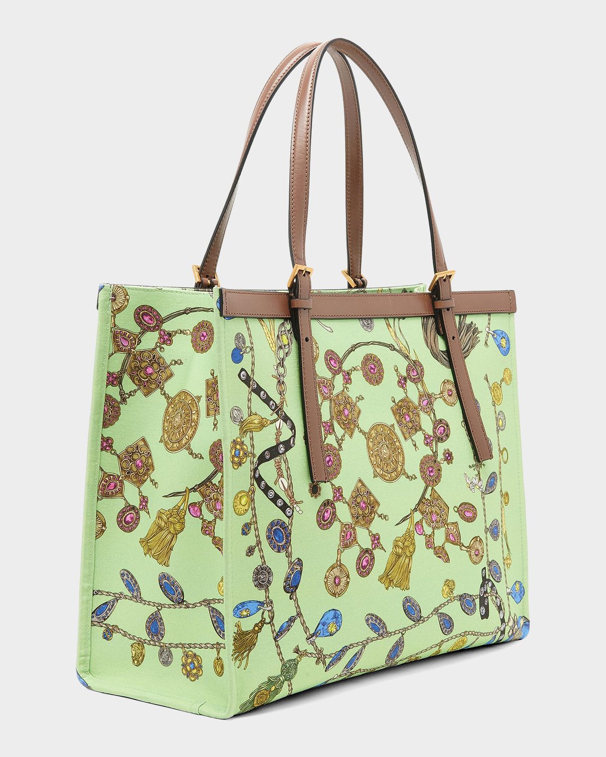 Versace Large Broken-Jewel Medusa Cotton Canvas Tote Bag | Thumbnail 4 Versace Large Broken-Jewel Medusa Cotton Canvas Tote Bag | Thumbnail 4