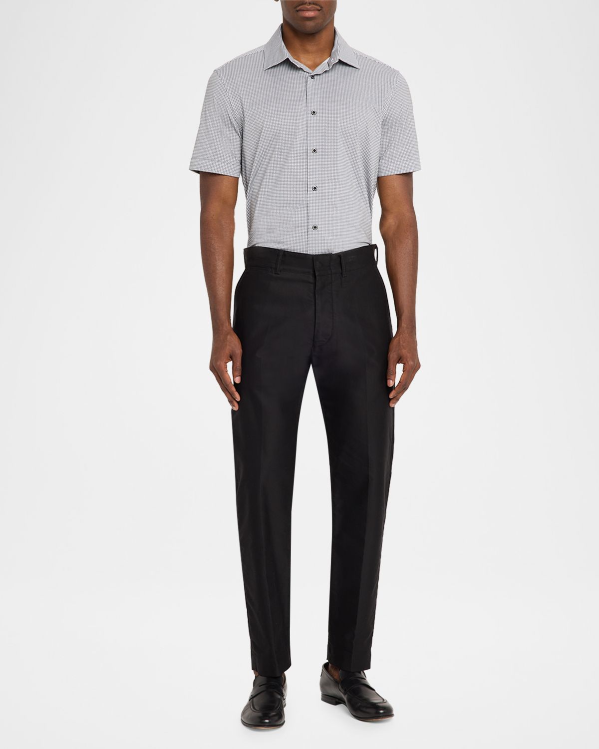 Bugatchi Men 's Miles OoohCotton Geometric-Print Short-Sleeve Shirt