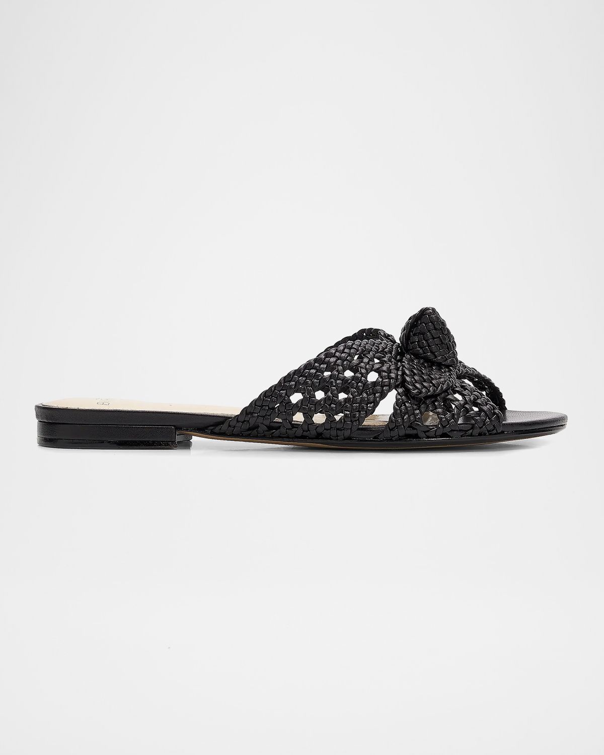 Alexandre Birman Belinda Woven Leather Flat Slide Sandals