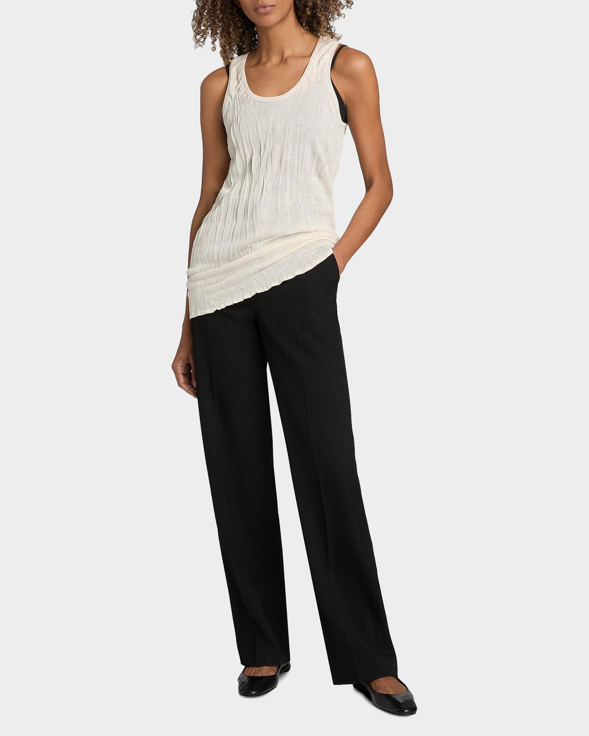 Toteme Crinkled Knit Tank Top