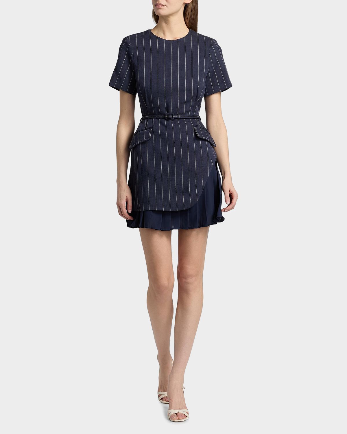 SIMKHAI Blakely Striped Layered Minidress
