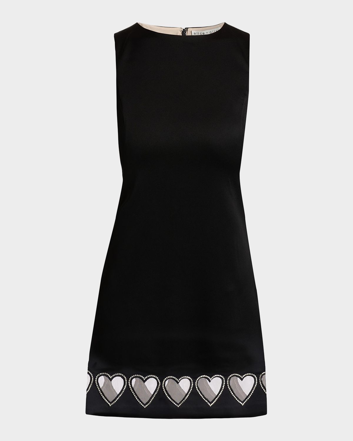 ALICE + OLIVIA Cade Crystal Heart Cut-Out Minidress