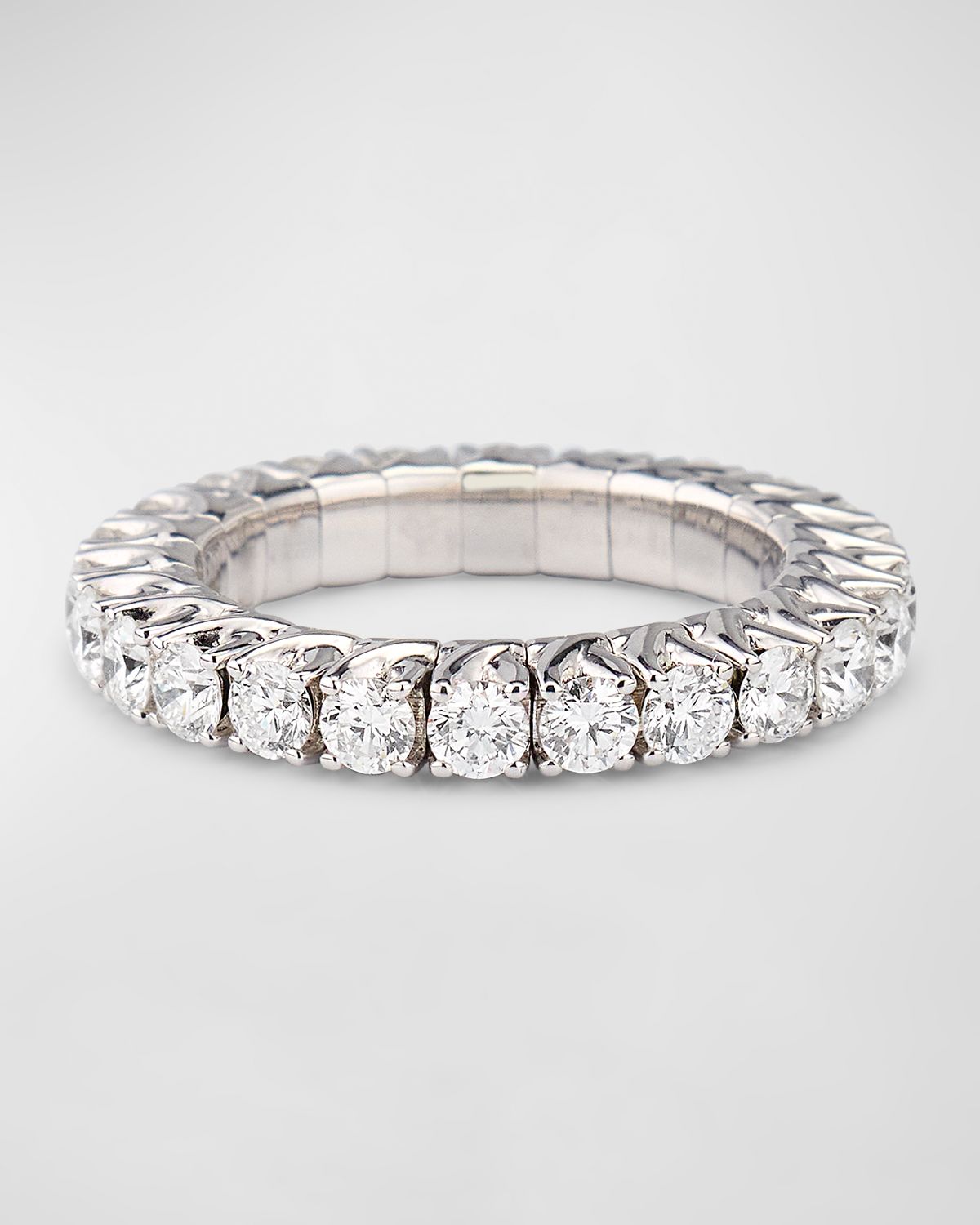 Picchiotti 18K White Gold Xpandable 24 Diamond F-G/VS Ring, Size 6.50-10.75