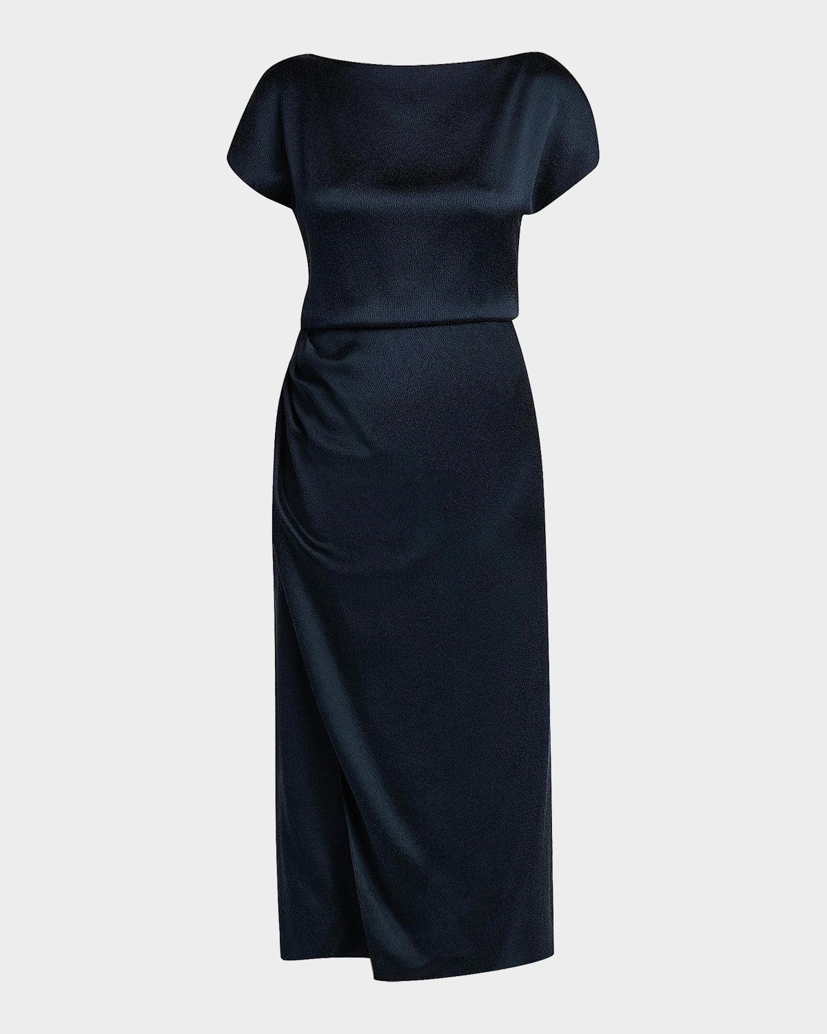 Giorgio Armani Hammered Satin Cap-Sleeve Wrap Midi Dress | Thumbnail 7 Giorgio Armani Hammered Satin Cap-Sleeve Wrap Midi Dress | Thumbnail 7