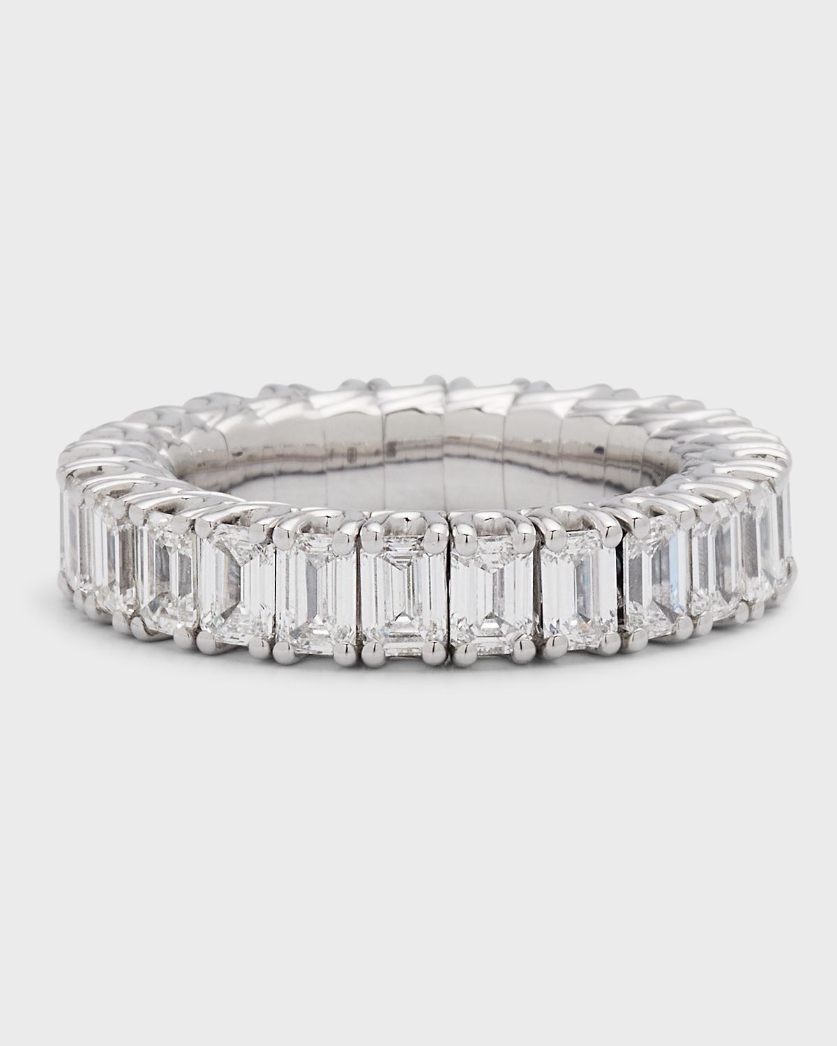 Picchiotti 18K White Gold 23 Emerald-Cut Diamond F-G/VVS Ring, Size 5.75-8.25