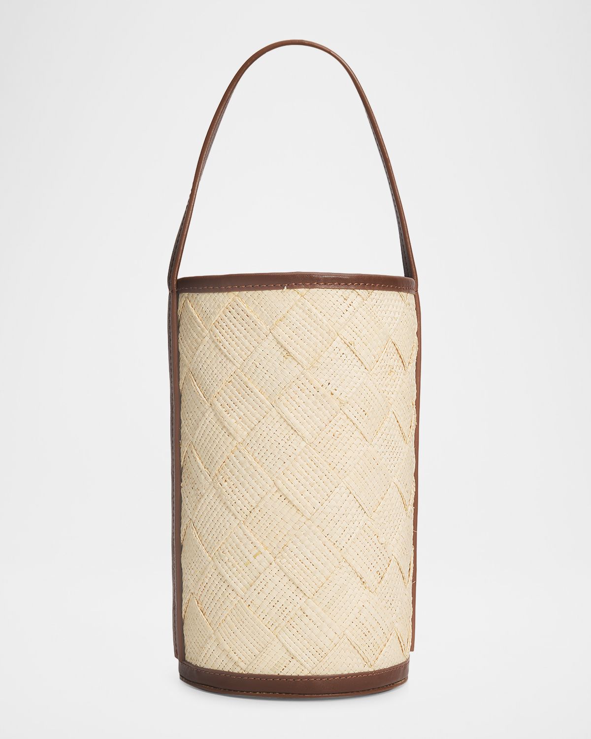 POOLSIDE The Cylinder Woven Straw Bucket Bag