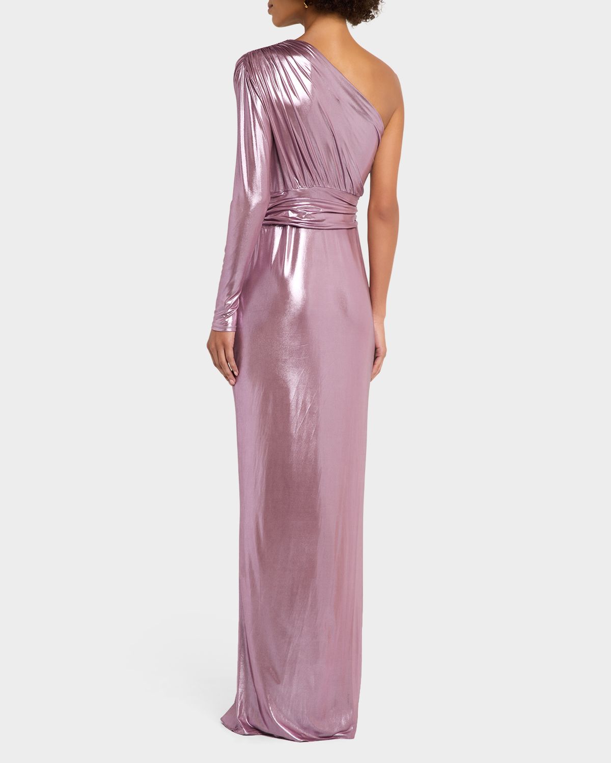 LAPOINTE One-Shoulder Twisted Metallic Coated Jersey Maxi Dress | Thumbnail 3