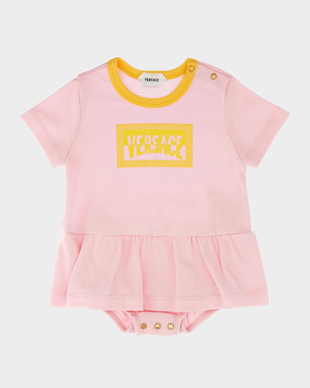 Versace Girl 's Logo-Print Cotton T-Shirt Dress, Size 3M-18M