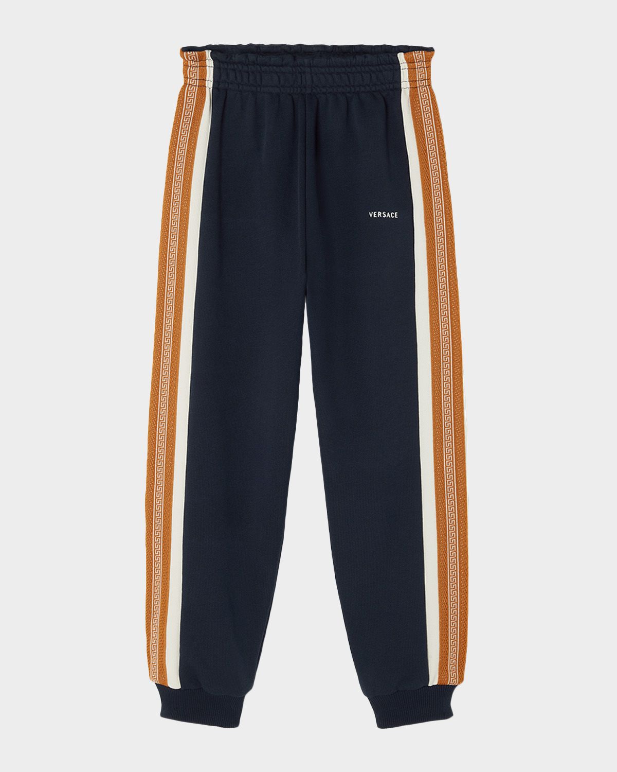 Versace Boy 's Greca-Stripe Cotton Fleece Sweatpants, Size 4-14
