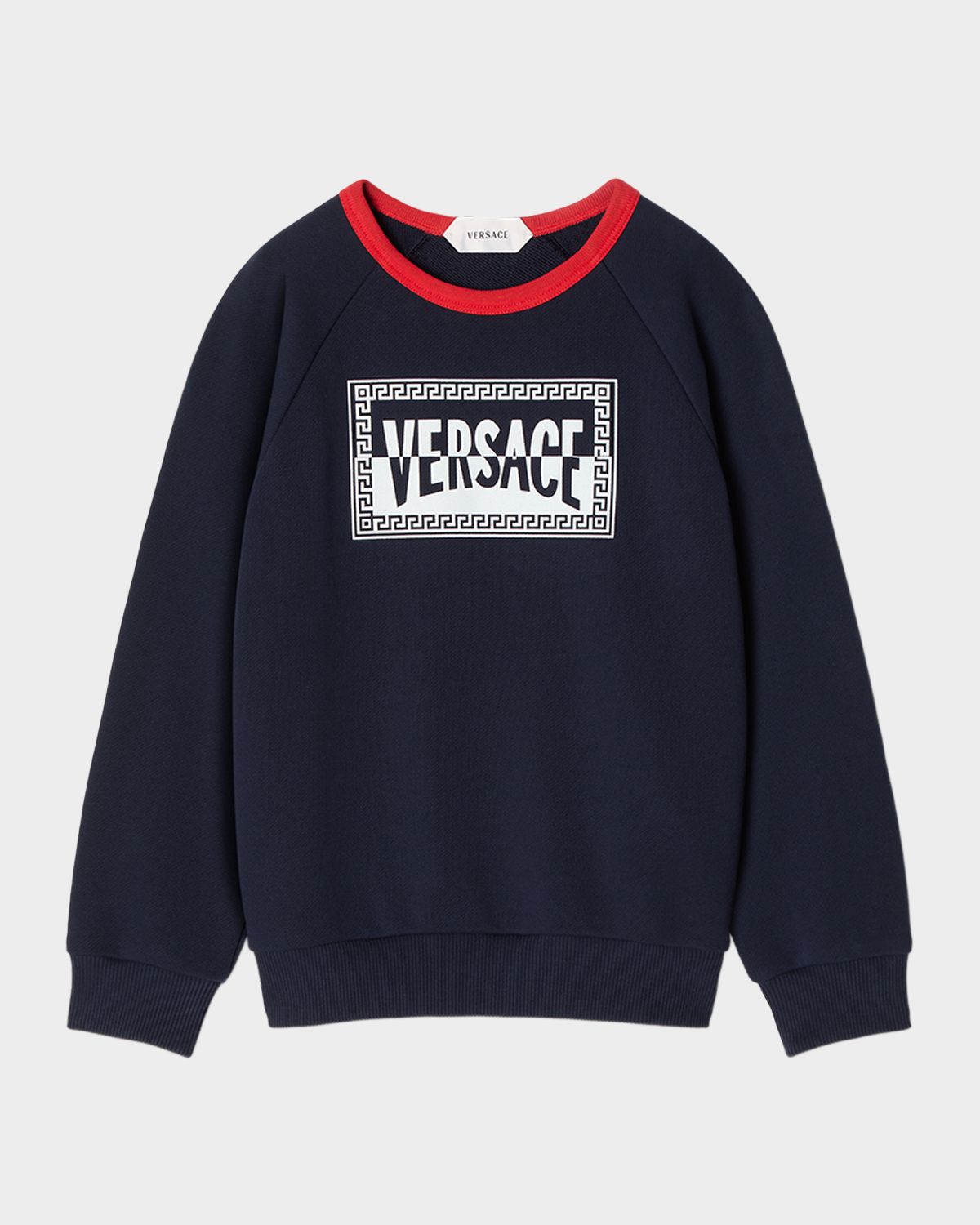 Versace Kid 's Logo-Print Cotton Jersey Sweatshirt, Size 4-14