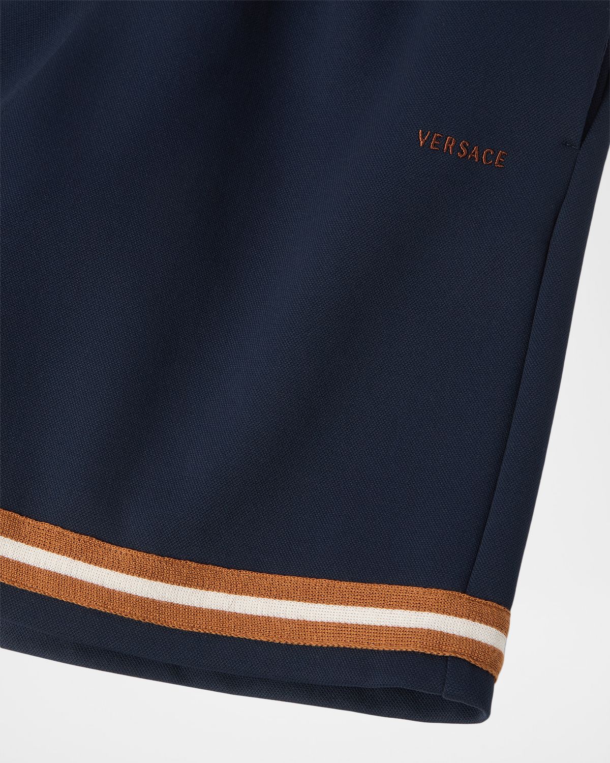 Versace Boy 's Embroidered-Logo Strech Pique Shorts, Size 4-14 | Thumbnail 3