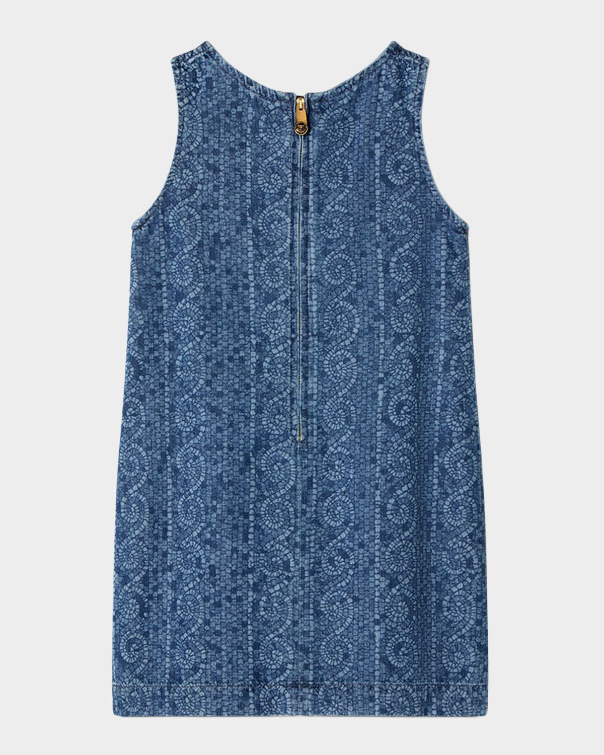 Versace Girl 's Lasered Greca Sleeveless Denim Dress, Size 4- | Thumbnail 2