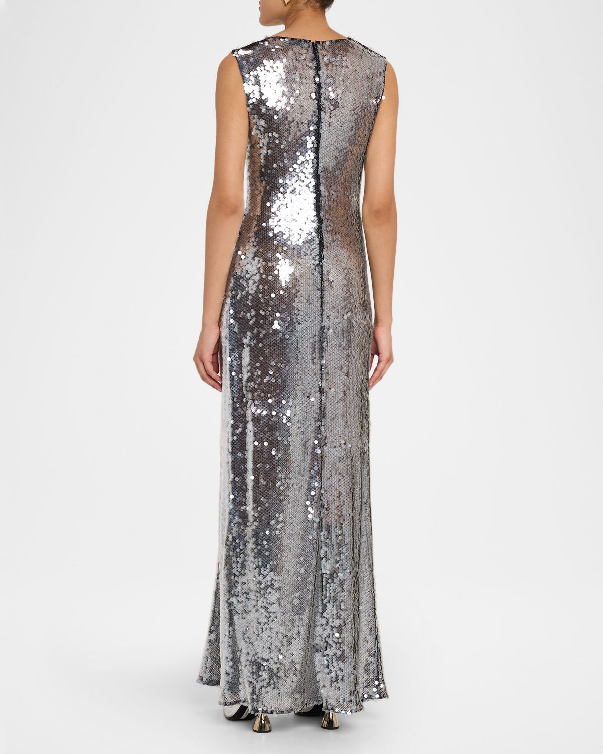 LAPOINTE Draped Sequined Mesh Sleeveless Gown | Thumbnail 3 LAPOINTE Draped Sequined Mesh Sleeveless Gown | Thumbnail 3
