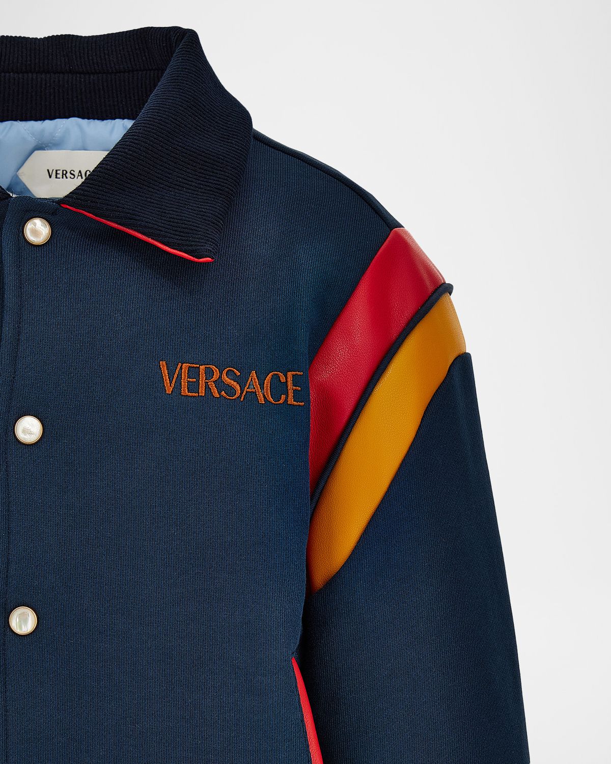 Versace Kid 's Logo-Embroidered Bomber Jacket, Size 4-14 | Thumbnail 3