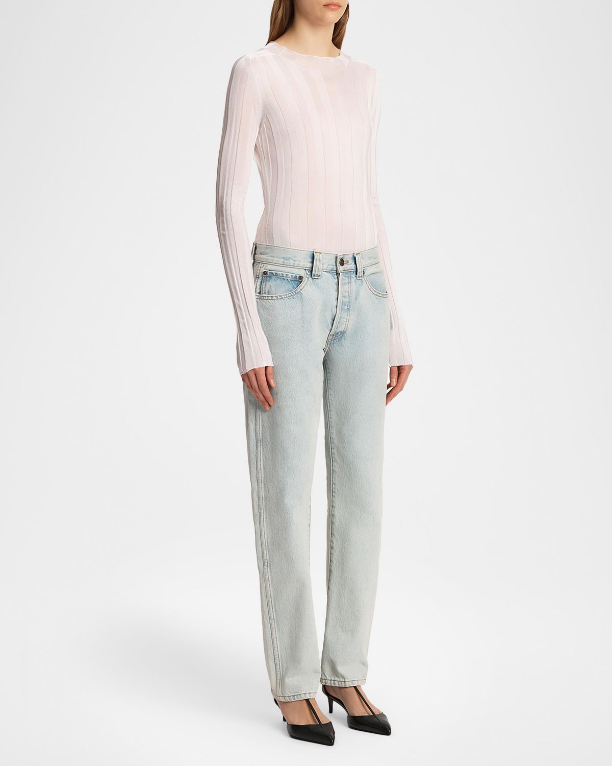 Khaite Callum Low-Rise Curved-Leg Jeans - Women's Clothing