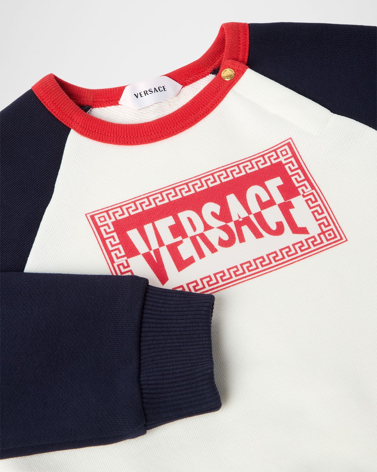 Versace Kid 's Logo-Print Cotton Jersey Sweatshirt, Size 12M-3 | Thumbnail 3 Versace Kid 's Logo-Print Cotton Jersey Sweatshirt, Size 12M-3 | Thumbnail 3