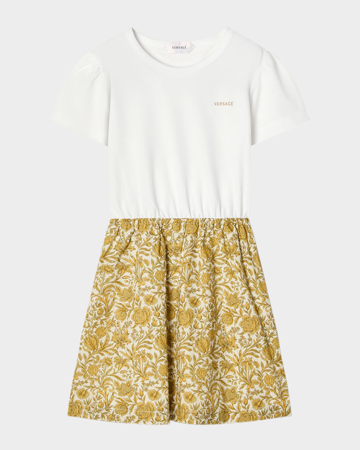 Versace Girl 's Embroidered Cotton Pique Poplin Dress, Size 4- | Thumbnail 4