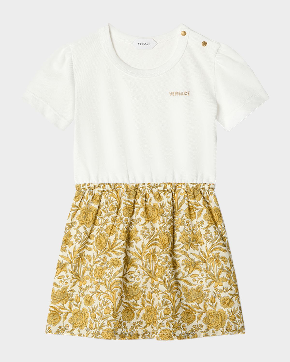 Versace Girl 's Embroidered Cotton Pique Poplin Dress, Size 12M-3 | Thumbnail 4