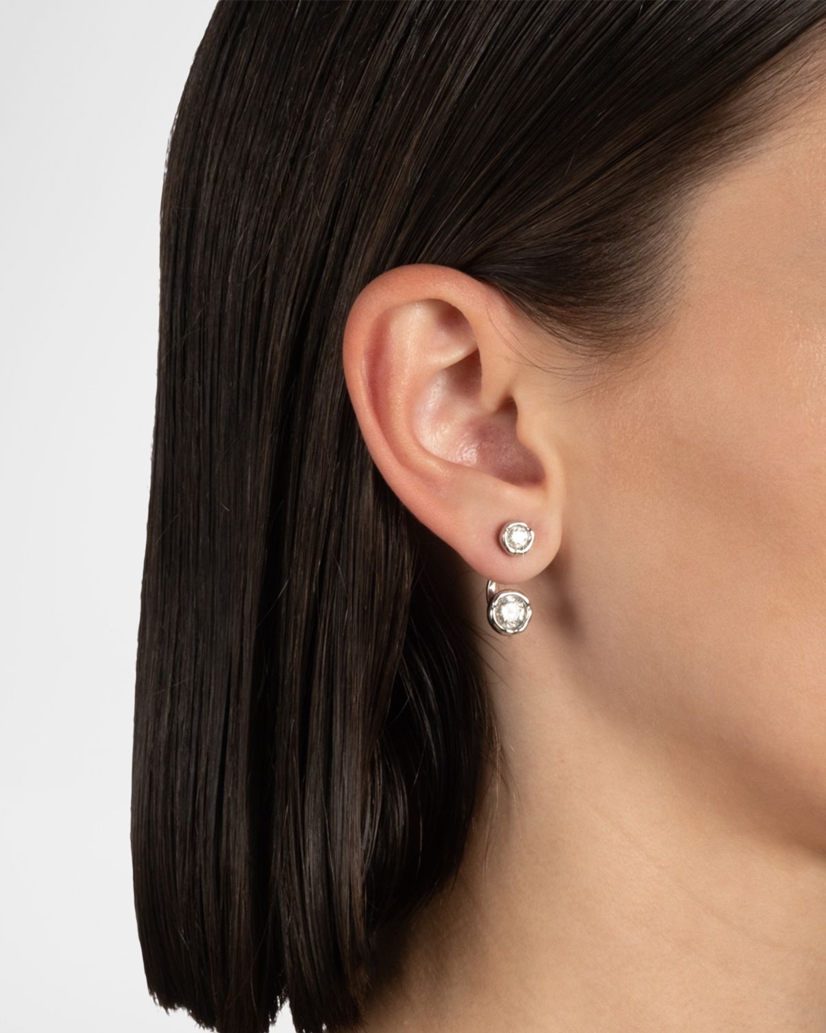 Alexis Bittar Asterales Silver Molten Front-Back Earrings