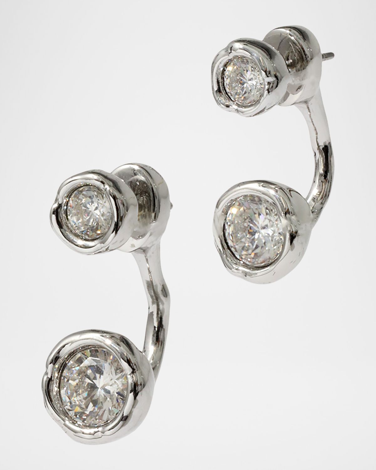 Alexis Bittar Asterales Silver Molten Front-Back Earrings
