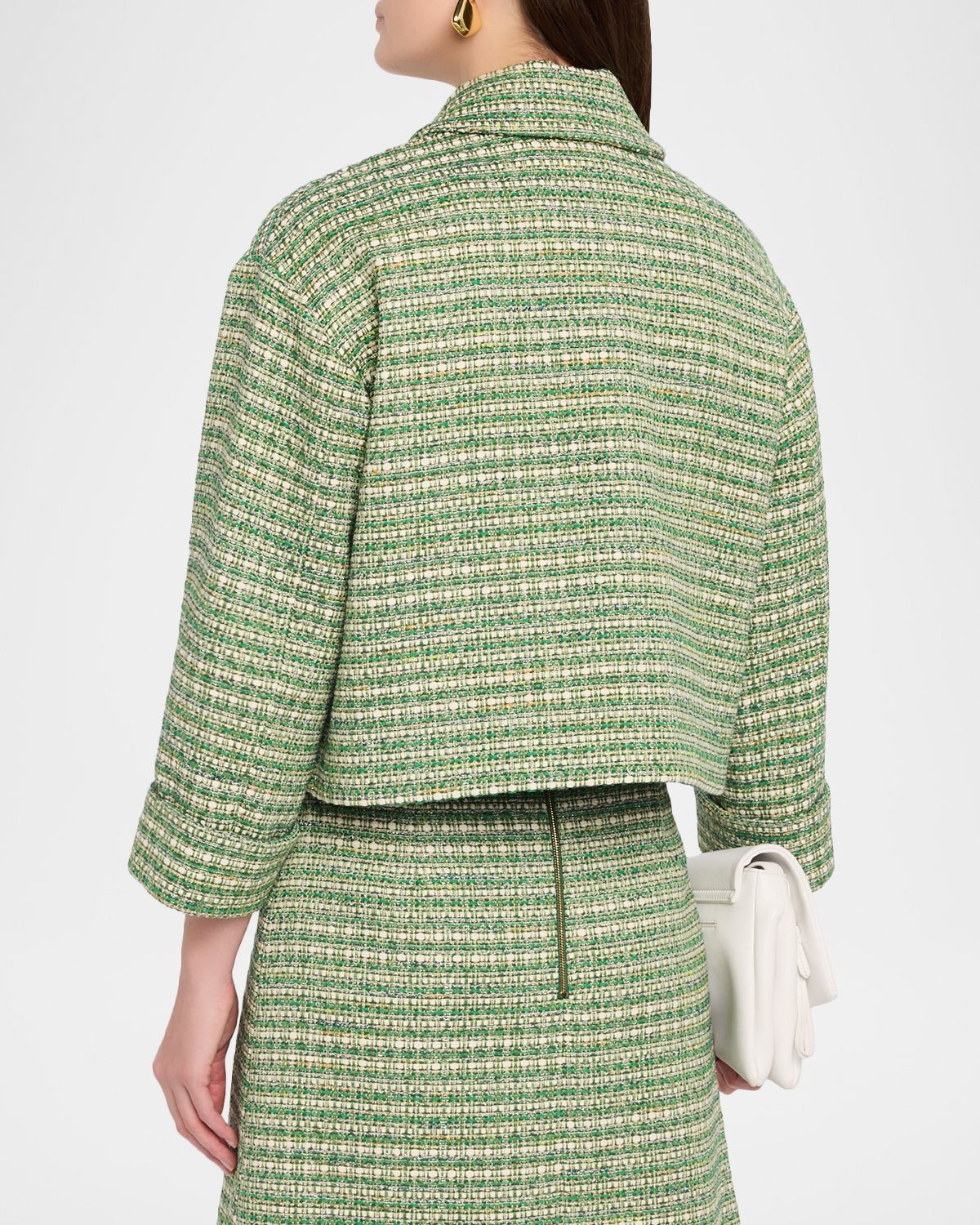 Carolina Herrera Boxy Cotton-Blend Crop Jacket | Thumbnail 8