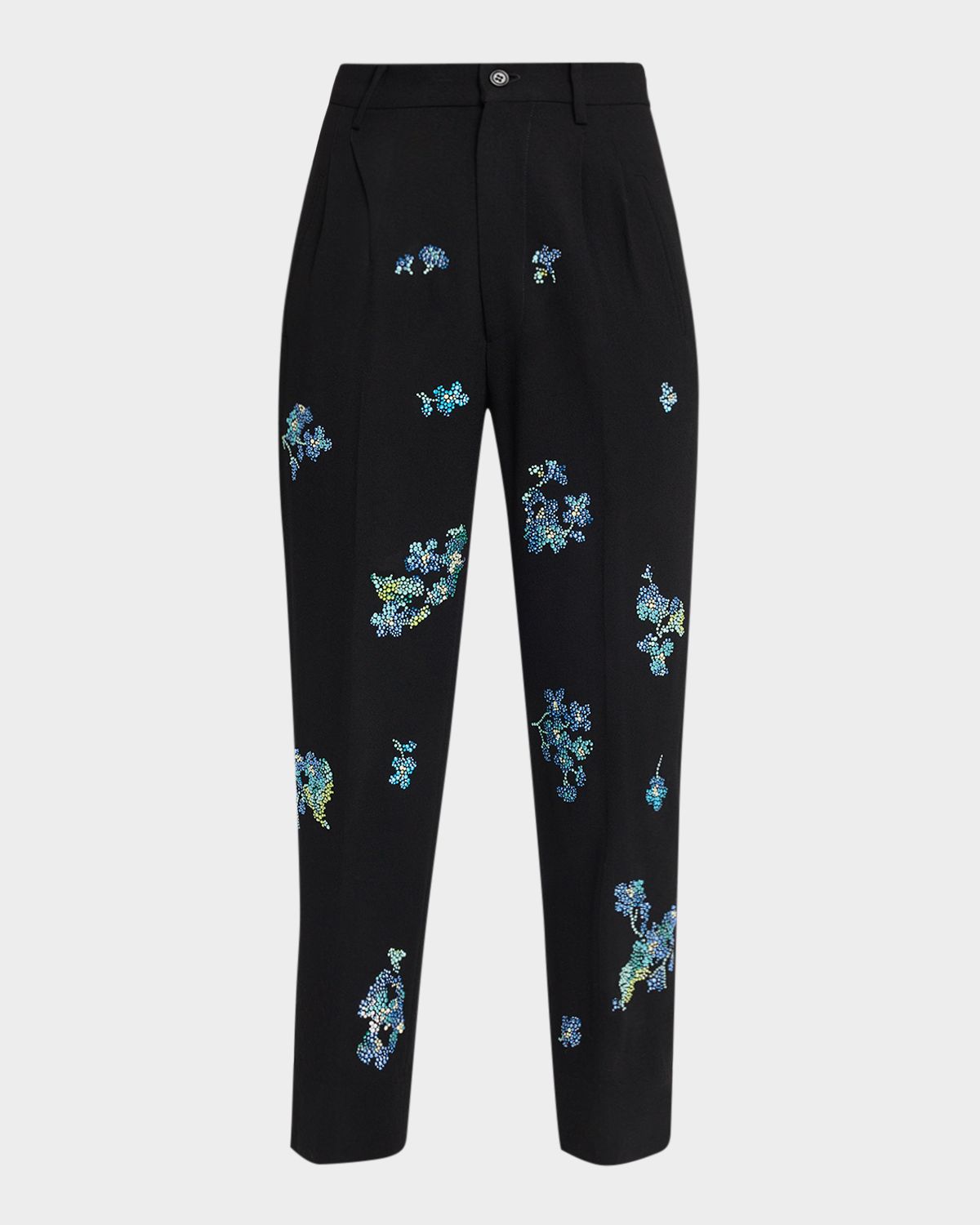 Libertine Ciggy Bluebell Lane Embellished Tapered-Leg Ankle Pants