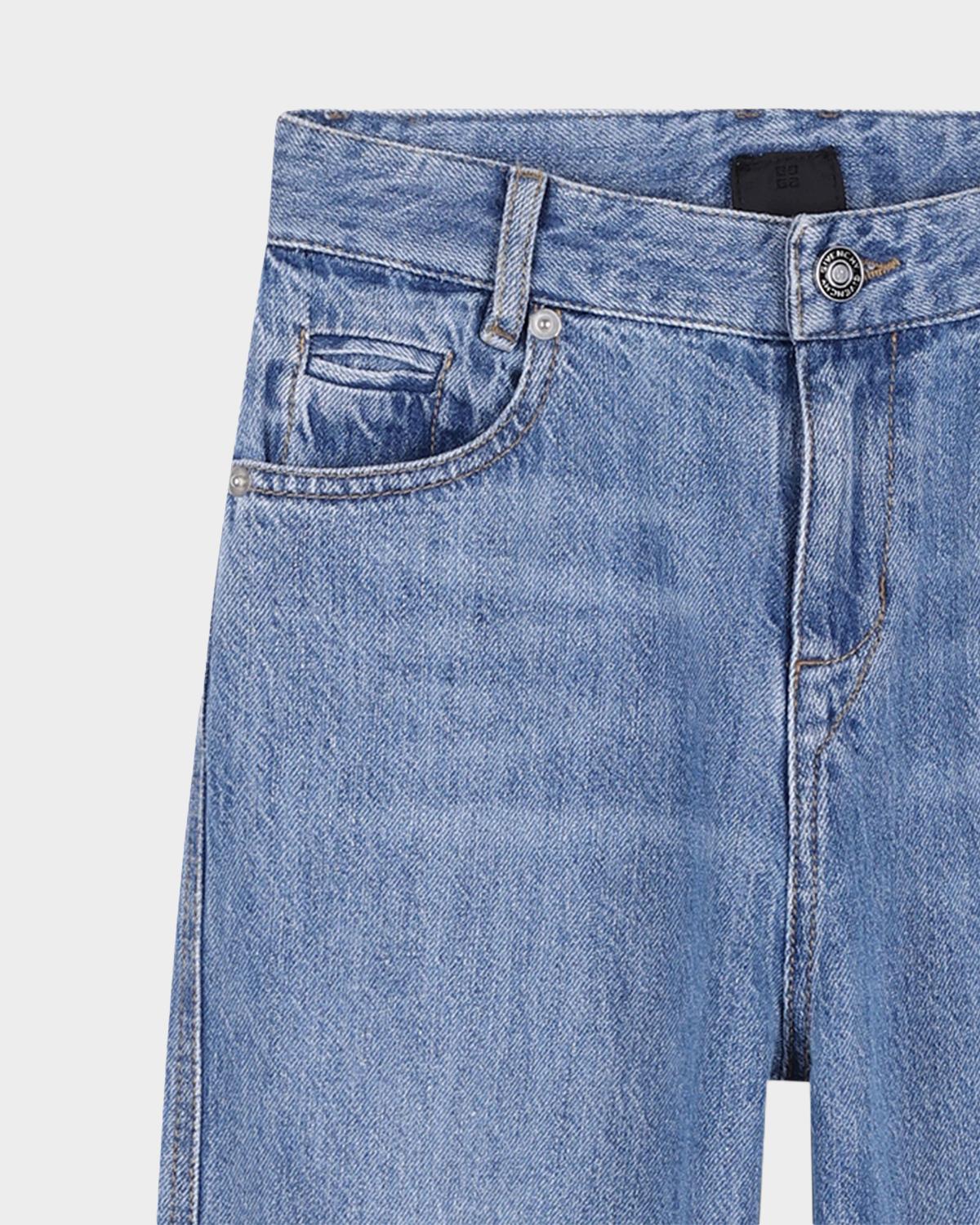 Givenchy Boy's Barrel-Leg Cotton Denim Jeans, Size 8 | Thumbnail 2 Givenchy Boy's Barrel-Leg Cotton Denim Jeans, Size 8 | Thumbnail 2