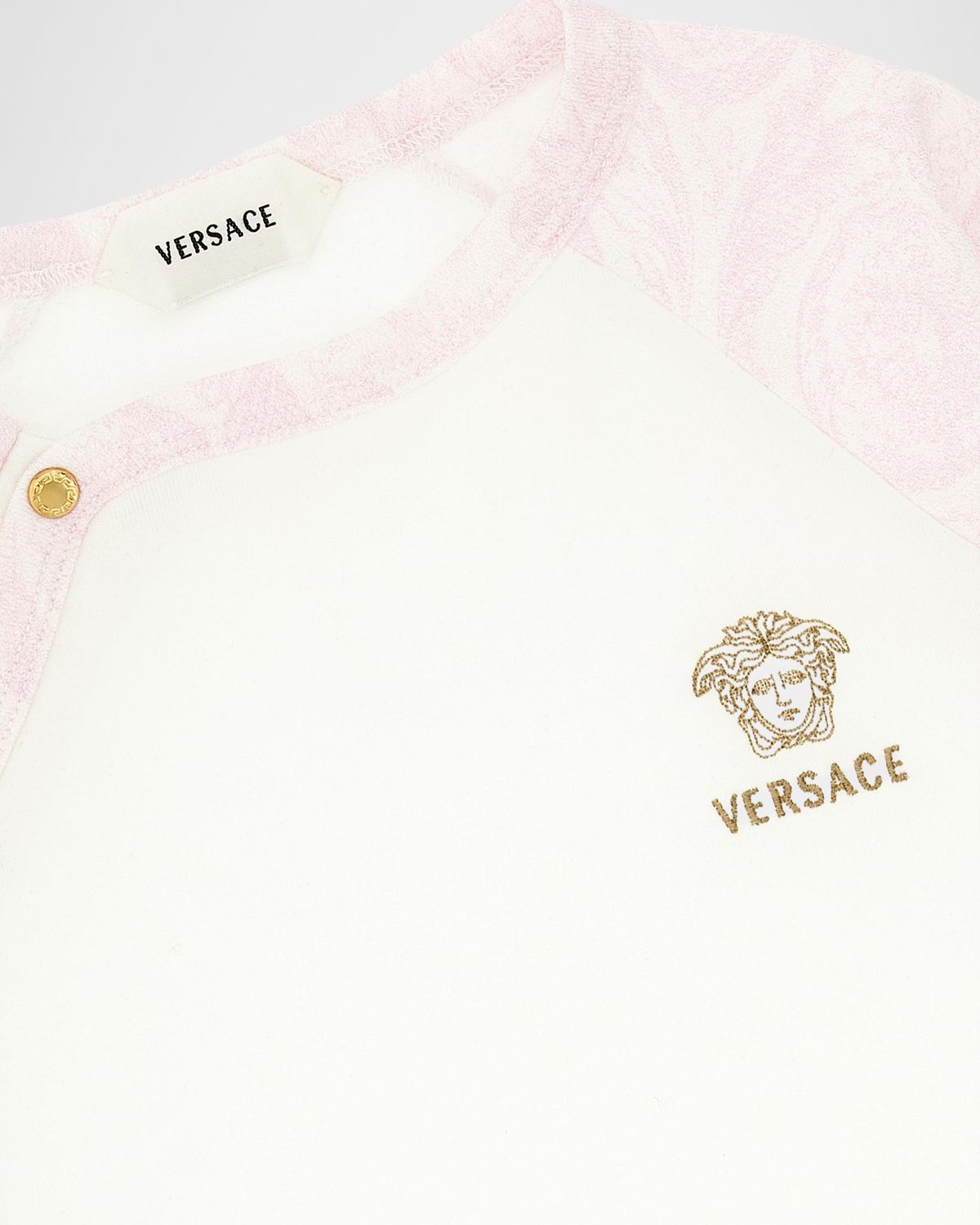 Versace Girl 's Printed Medusa Footie, Size 1M-6M | Thumbnail 3