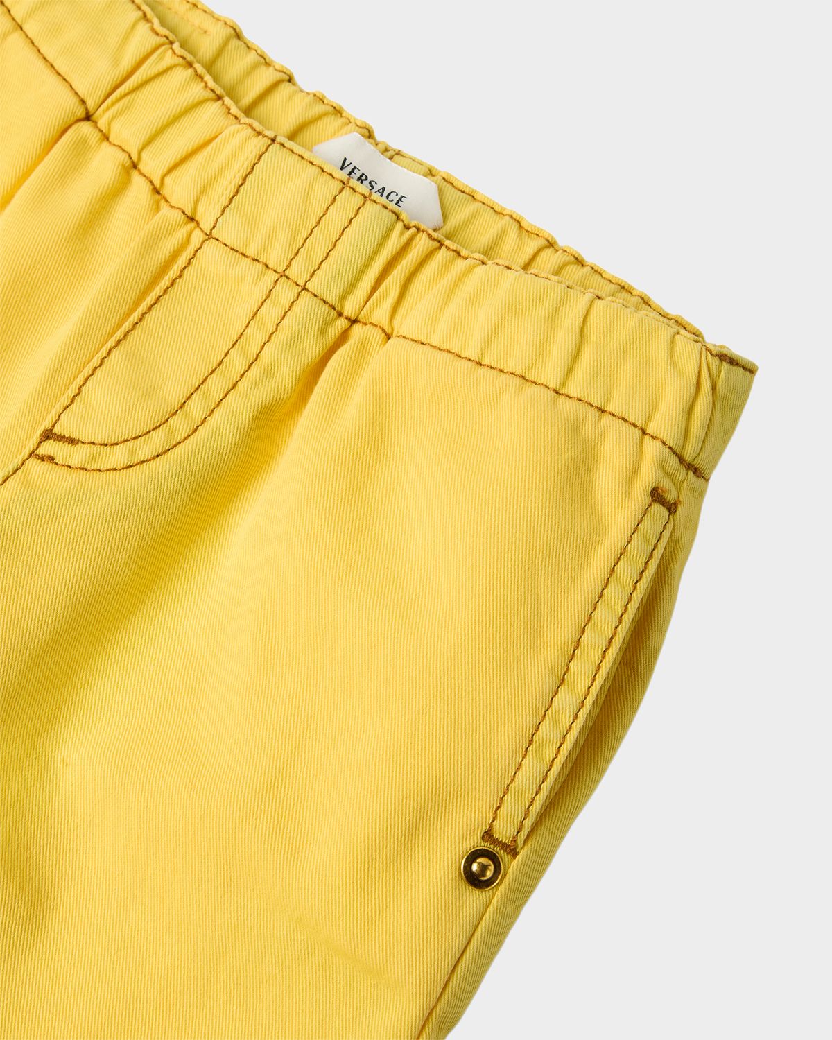 Versace Kid 's Straight-Leg Denim Jeans, Size 12M-3 | Thumbnail 3