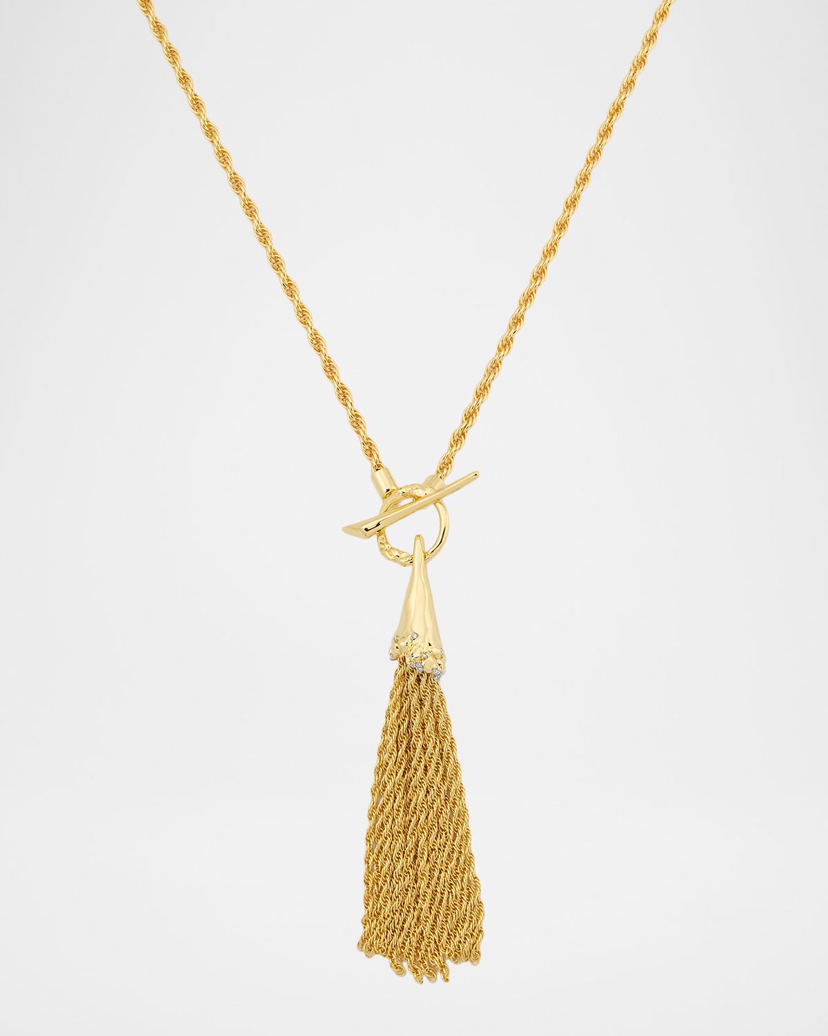 Alexis Bittar Brut Gold Long Tassel Necklace