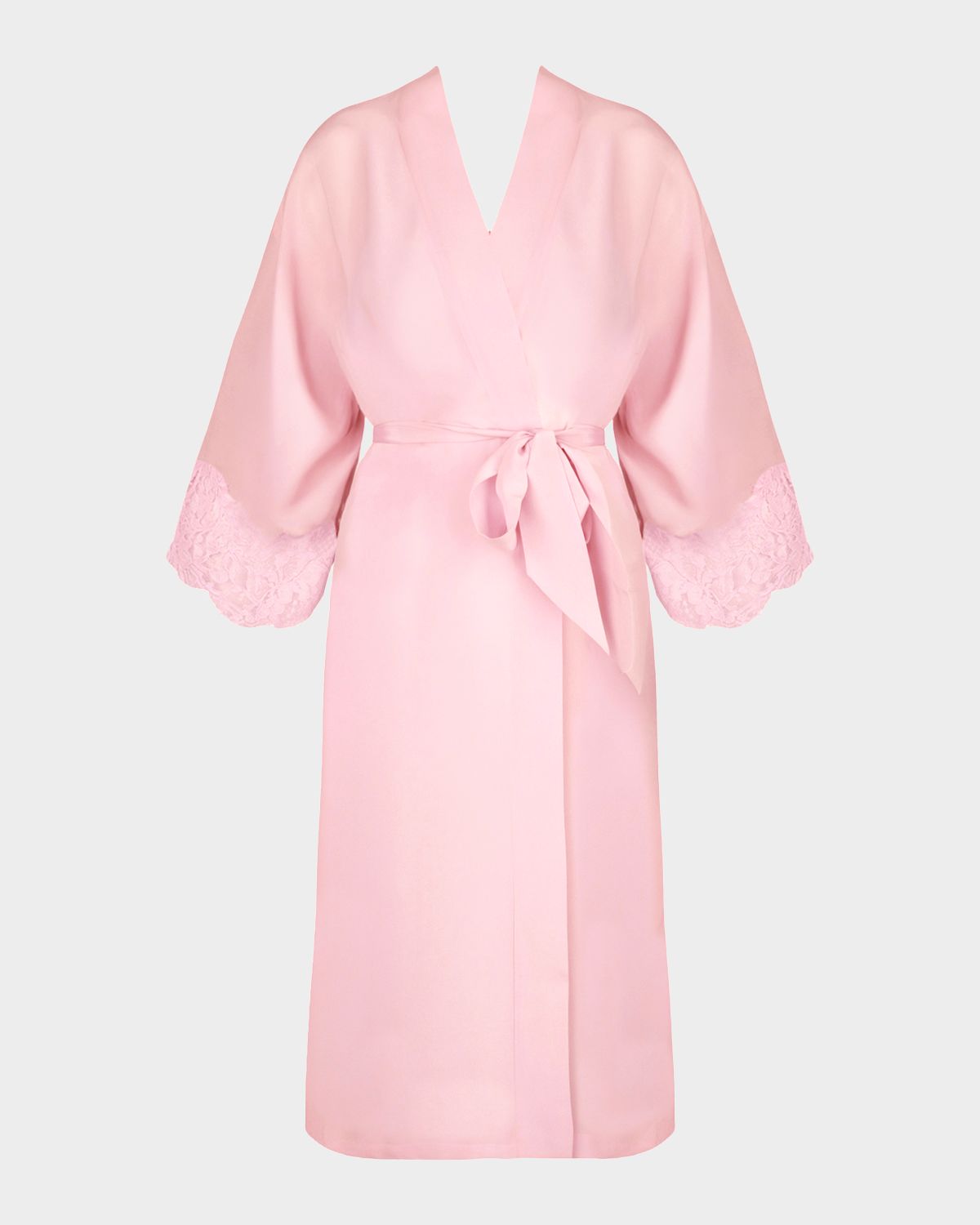 Lise Charmel Lace-Trim Silk Crepe Robe